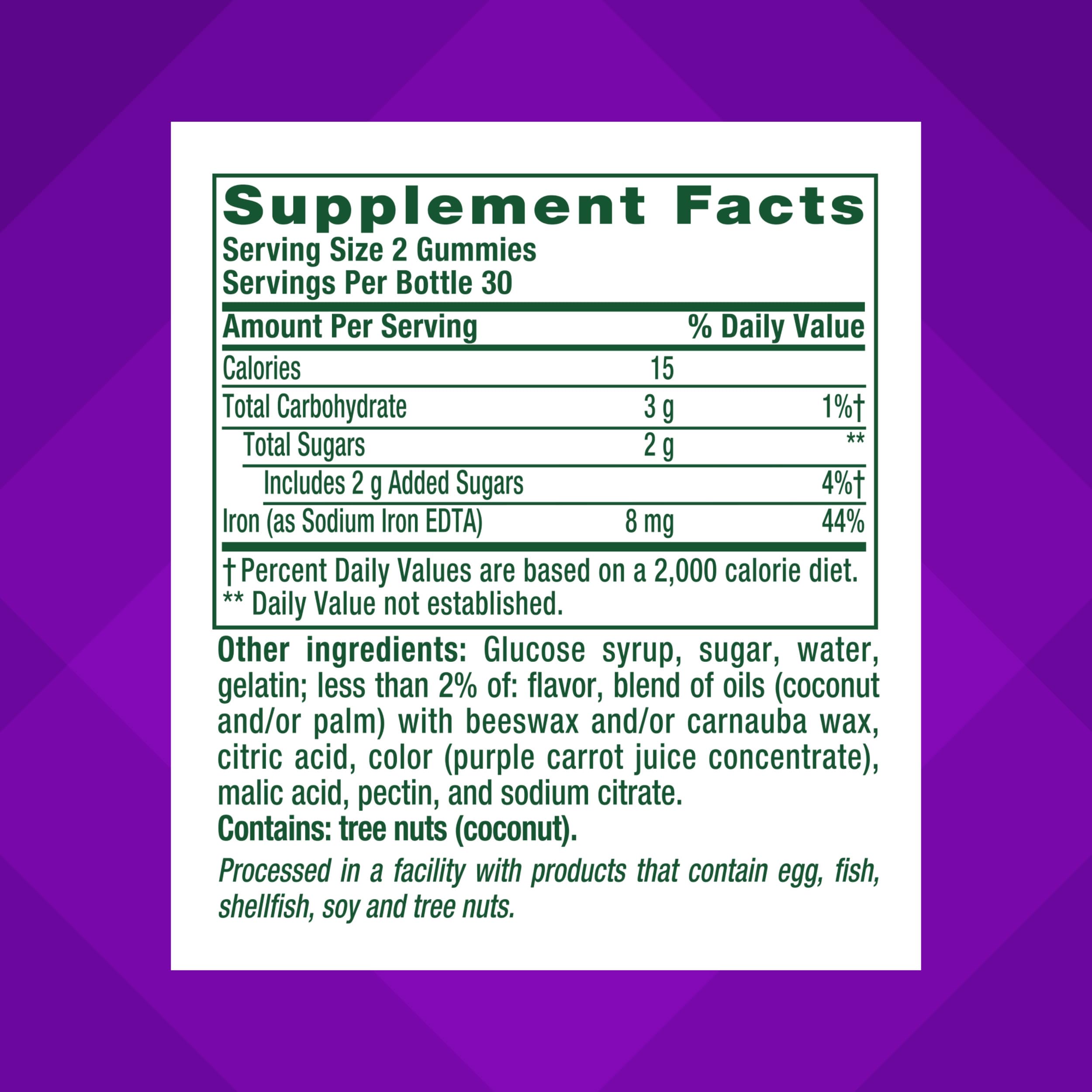 Foto 4 pulgar | Suplemento Vitafusion Iron Gummy Vitamin 8 Mg  60 Unidades - Venta Internacional.