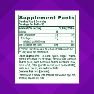 Foto 3 | Suplemento Vitafusion Iron Gummy Vitamin 8 Mg 60 Unidades - Venta Internacional.