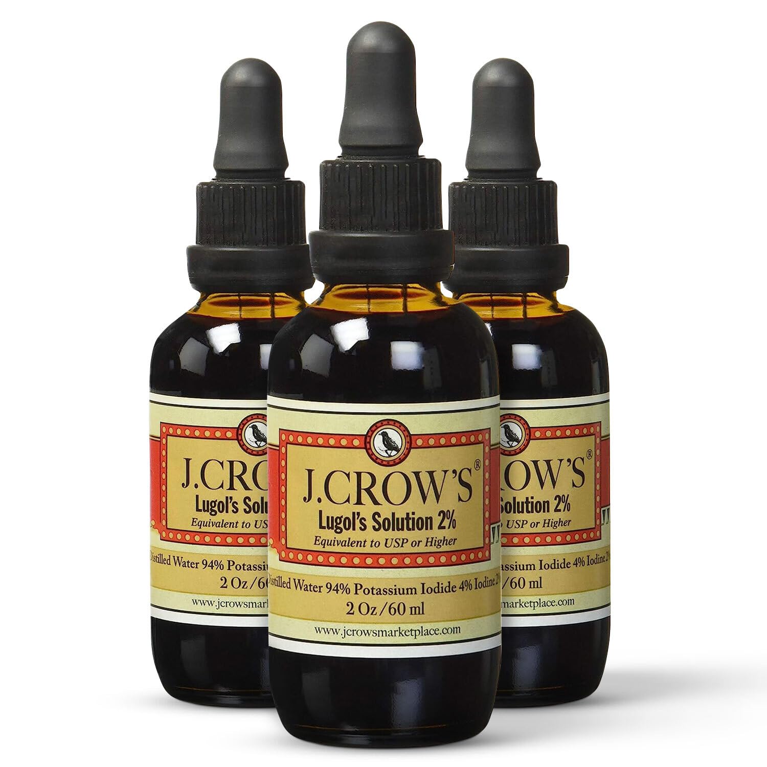 Foto 1 | Solución De Yodo J.crow's Lugol's 2% 60 Ml (3 Botellas) - Venta Internacional.