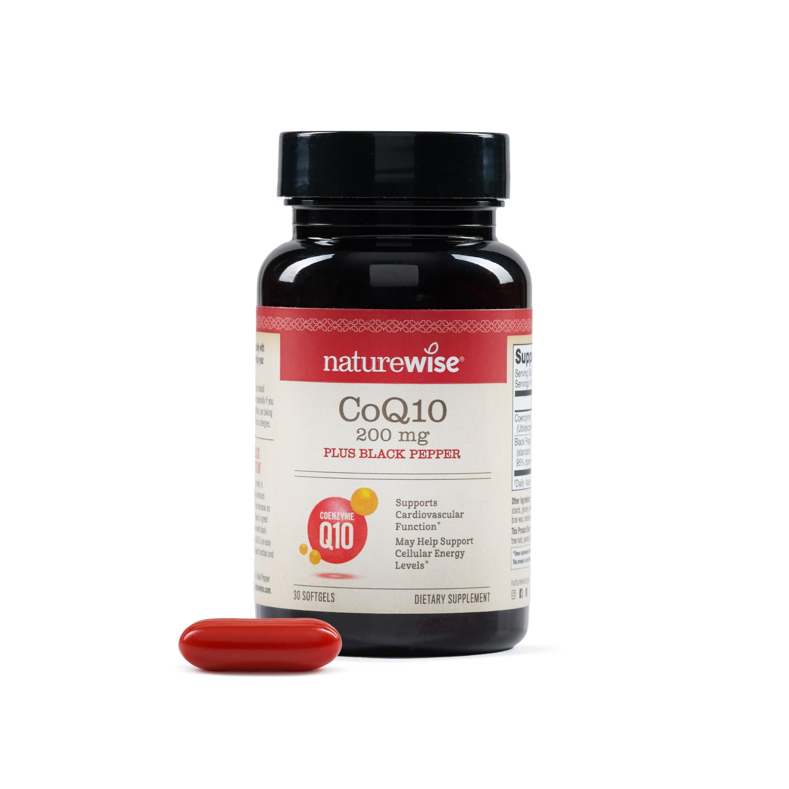 Foto 2 pulgar | Suplemento Naturewise Coq10 200 Mg + 30 Cápsulas Blandas De Pimienta Negra - Venta Internacional.