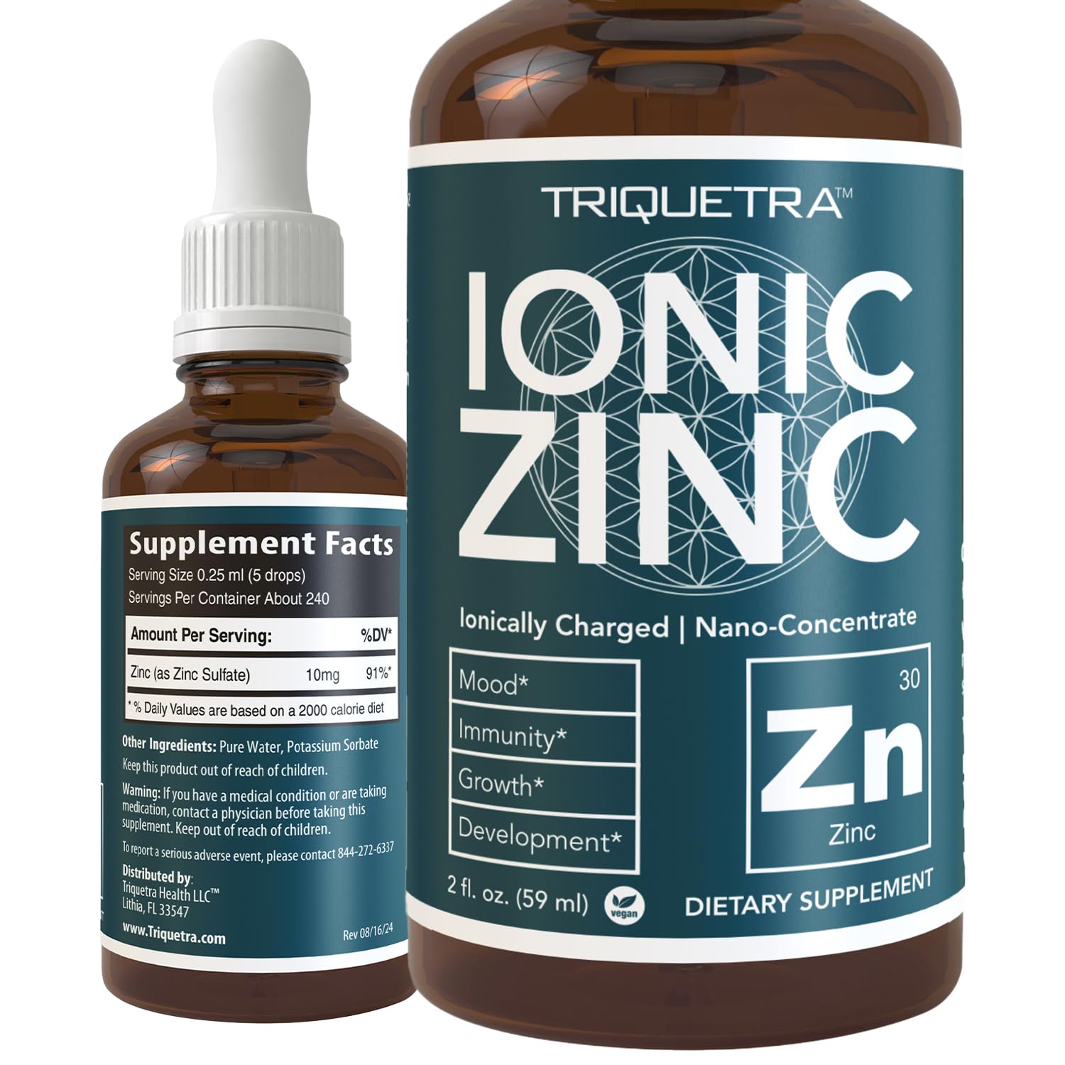 Foto 2 pulgar | Suplemento Líquido Iónico De Zinc Triquetra Health  60 Ml  8 Meses - Venta Internacional.
