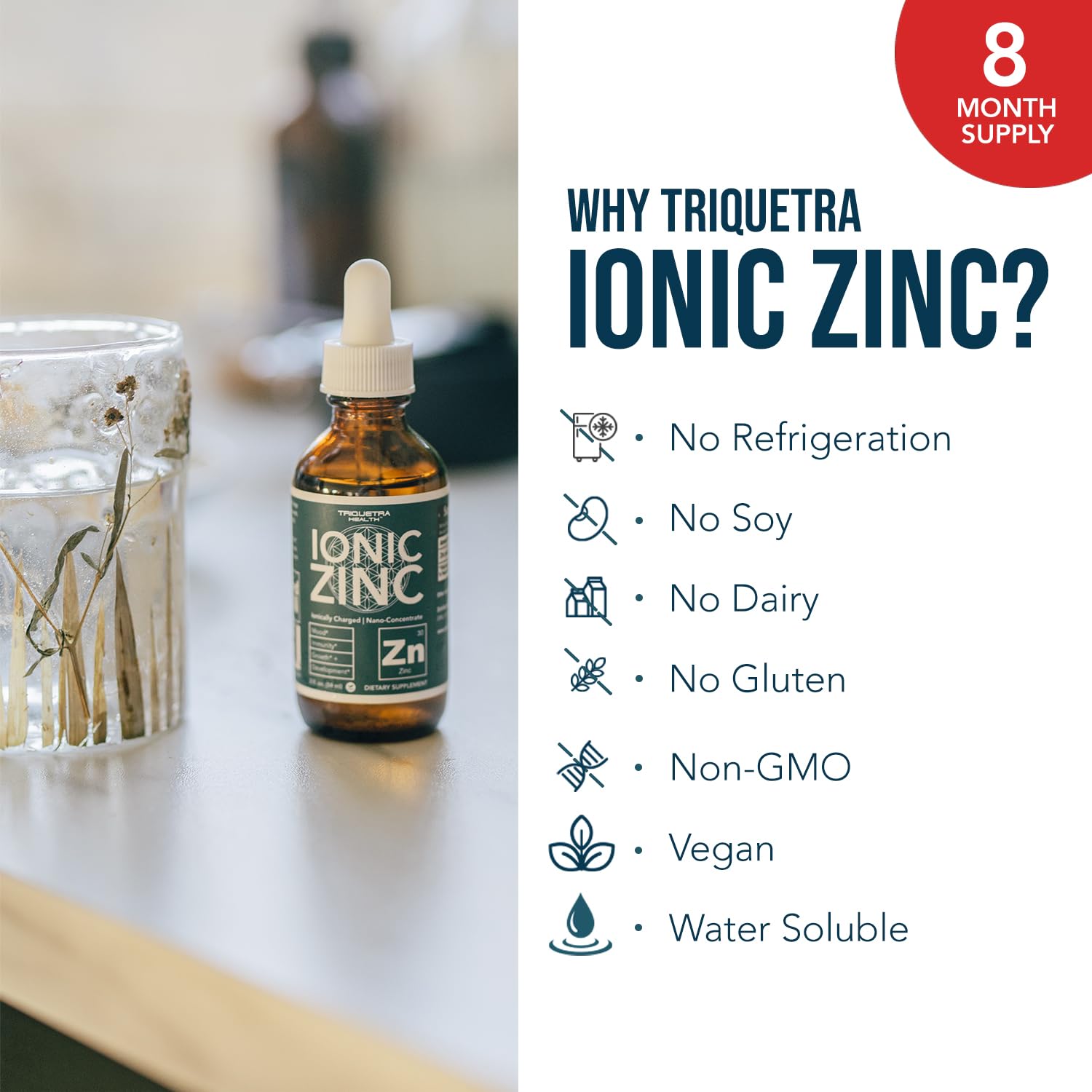 Foto 6 | Suplemento Líquido Iónico De Zinc Triquetra Health  60 Ml  8 Meses - Venta Internacional.