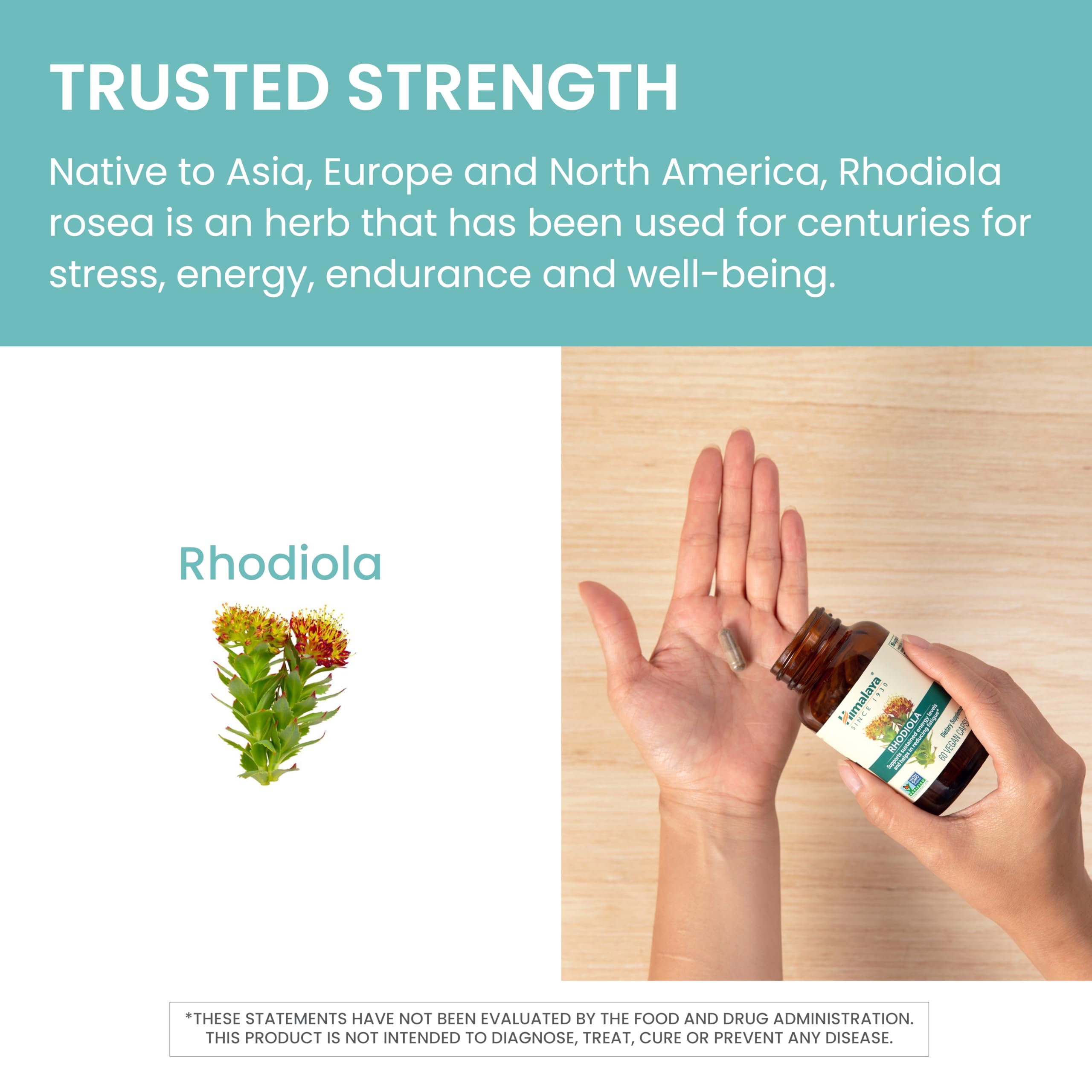 Foto 6 pulgar | Suplemento Himalaya Rhodiola Rosea 250 Mg 60 Cápsulas Veganas - Venta Internacional.