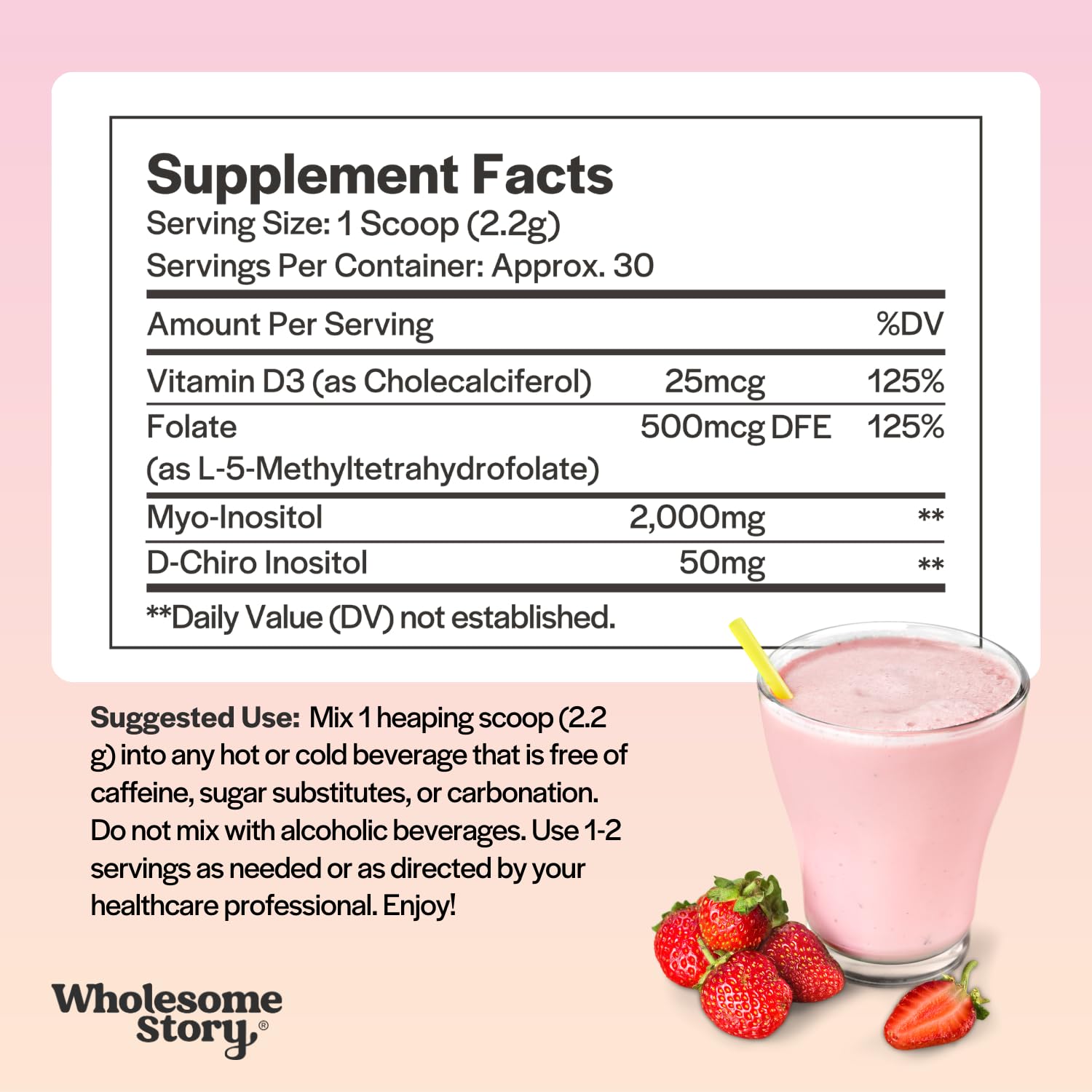 Foto 3 | Suplemento De Inositol En Polvo Con Mthf  Folato Y Vitamina D3  30 Dosis - Venta Internacional.