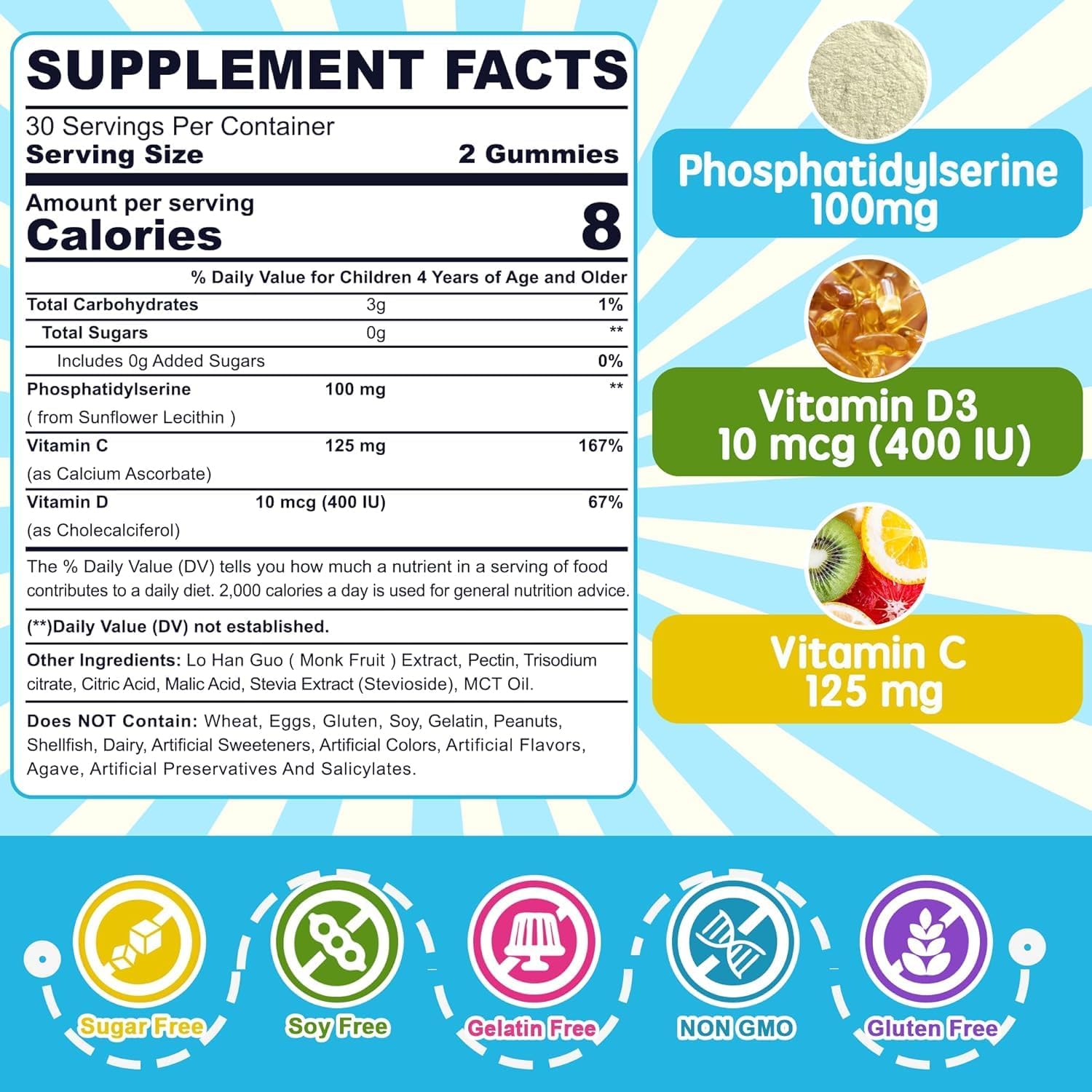 Foto 2 | Suplemento Nextdia De Fosfatidilserina 100 Mg Con Vitamina C Y D3 - Venta Internacional.