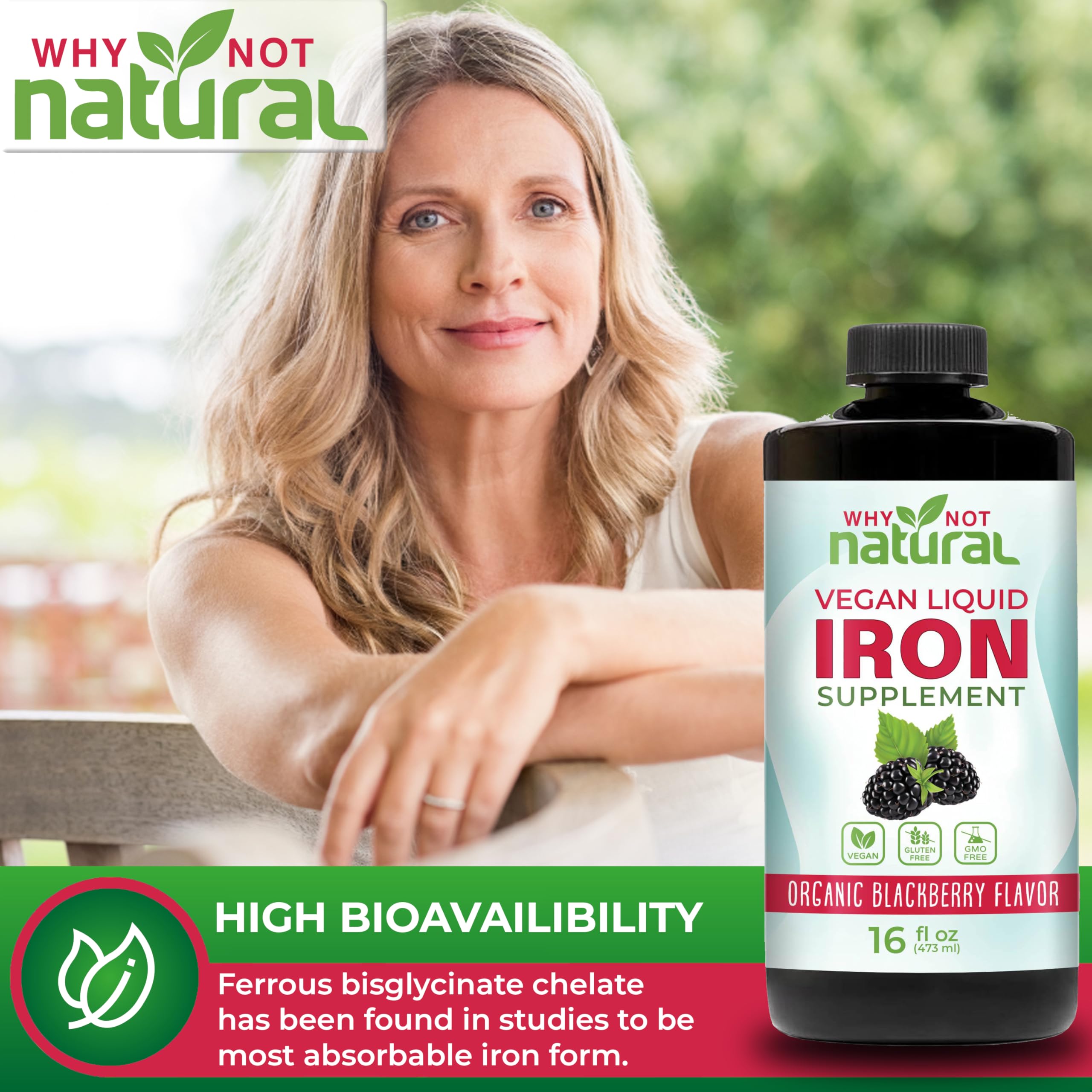 Foto 5 pulgar | Suplemento De Hierro Líquido Why Not Natural Para Anemia Vegana De 473 Ml - Venta Internacional.