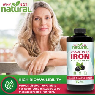 Foto 4 | Suplemento De Hierro Líquido Why Not Natural Para Anemia Vegana De 473 Ml - Venta Internacional.