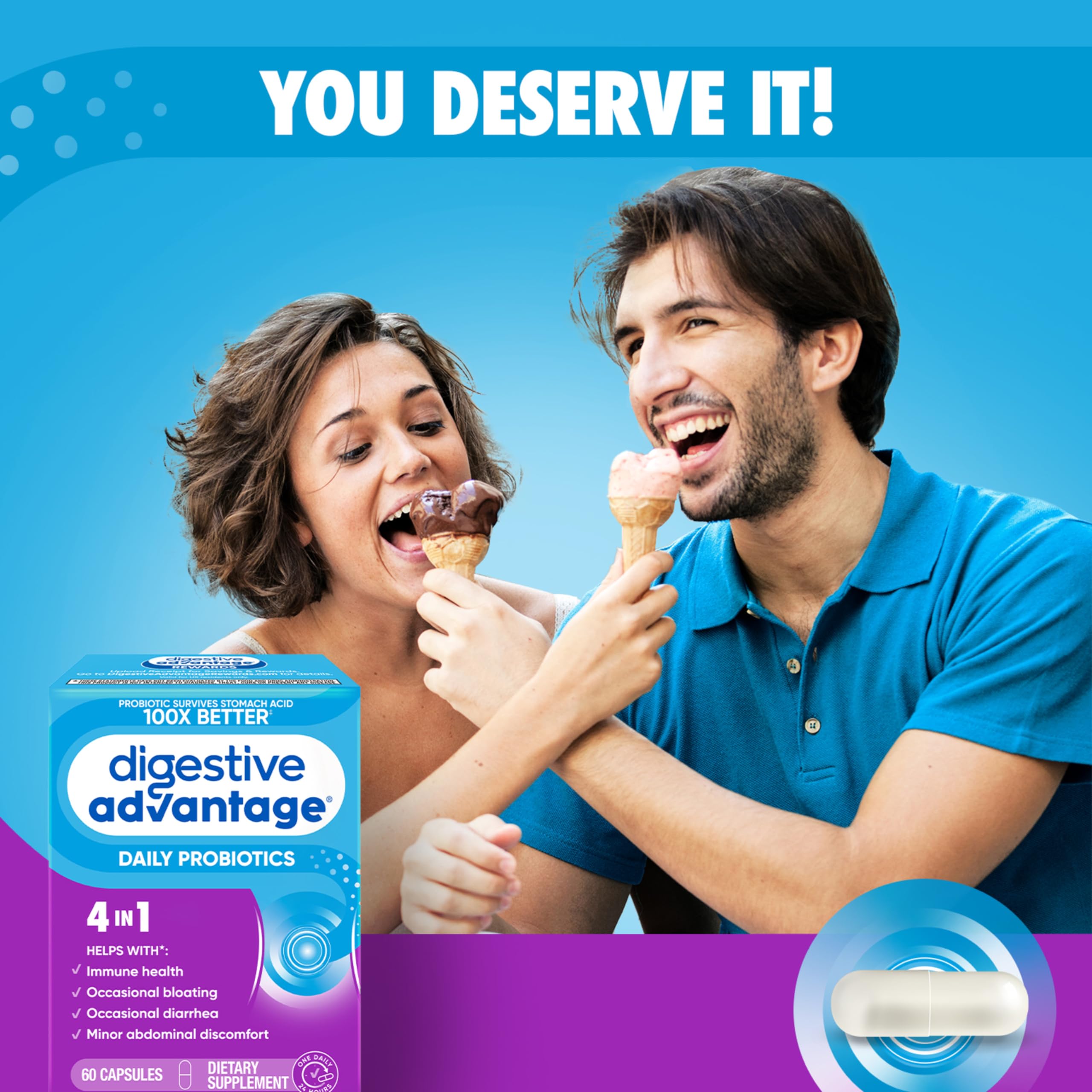 Foto 6 pulgar | Probiotic Digestive Advantage Digestive Health 60 Cápsulas - Venta Internacional.