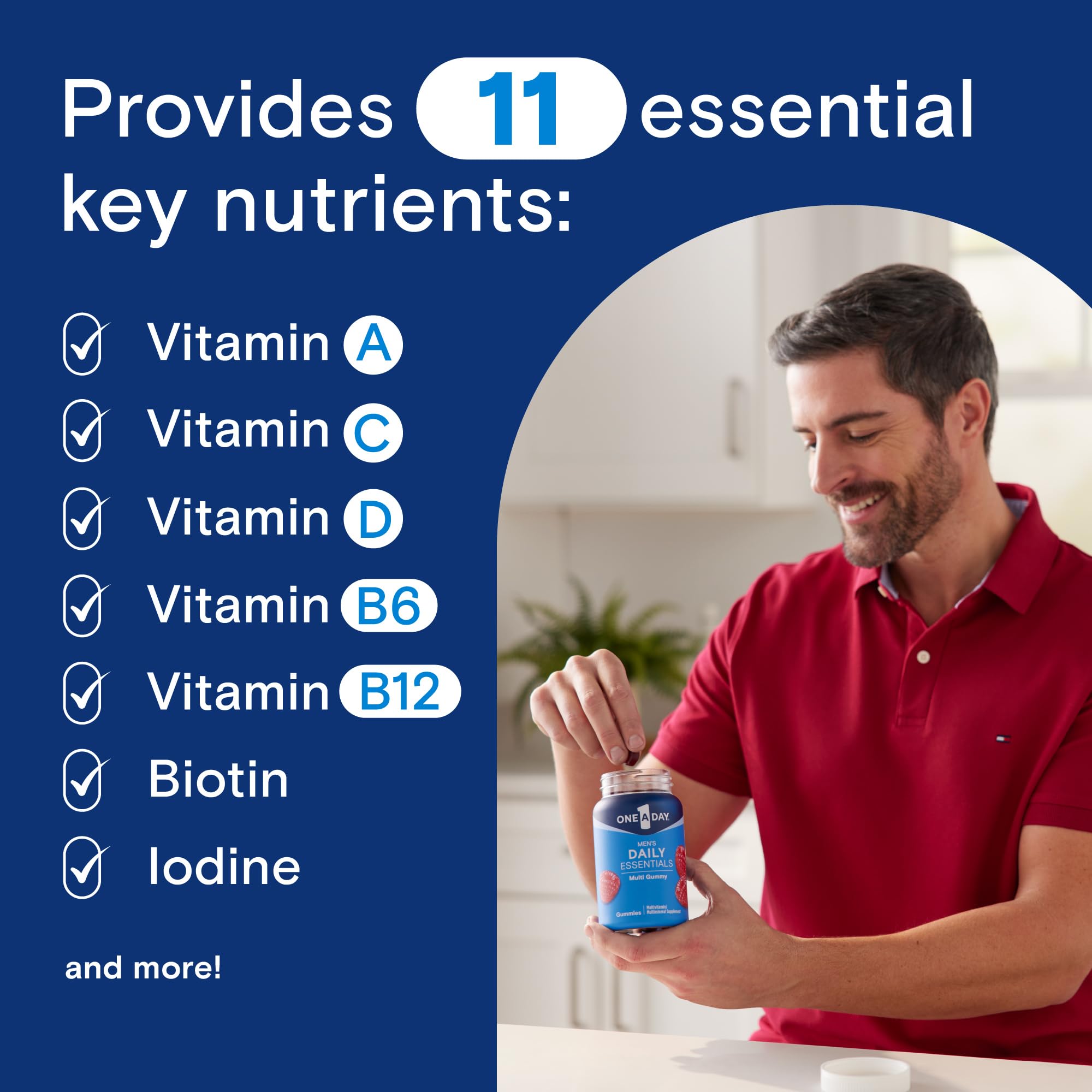 Foto 4 pulgar | Multivitamínico One A Day Daily Essentials 120 Gomitas Para Hombre - Venta Internacional.