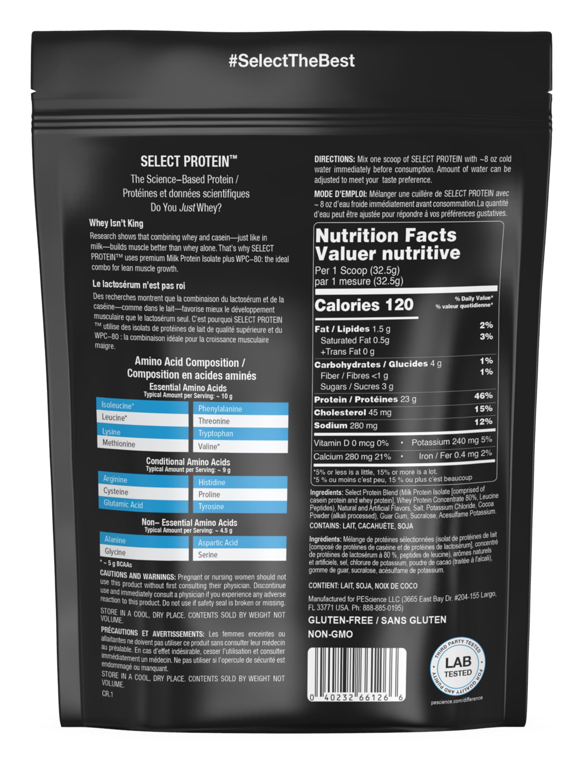 Foto 3 pulgar | Proteína En Polvo Pesscience Select Whey Casein Chocolate 1150 G - Venta Internacional.