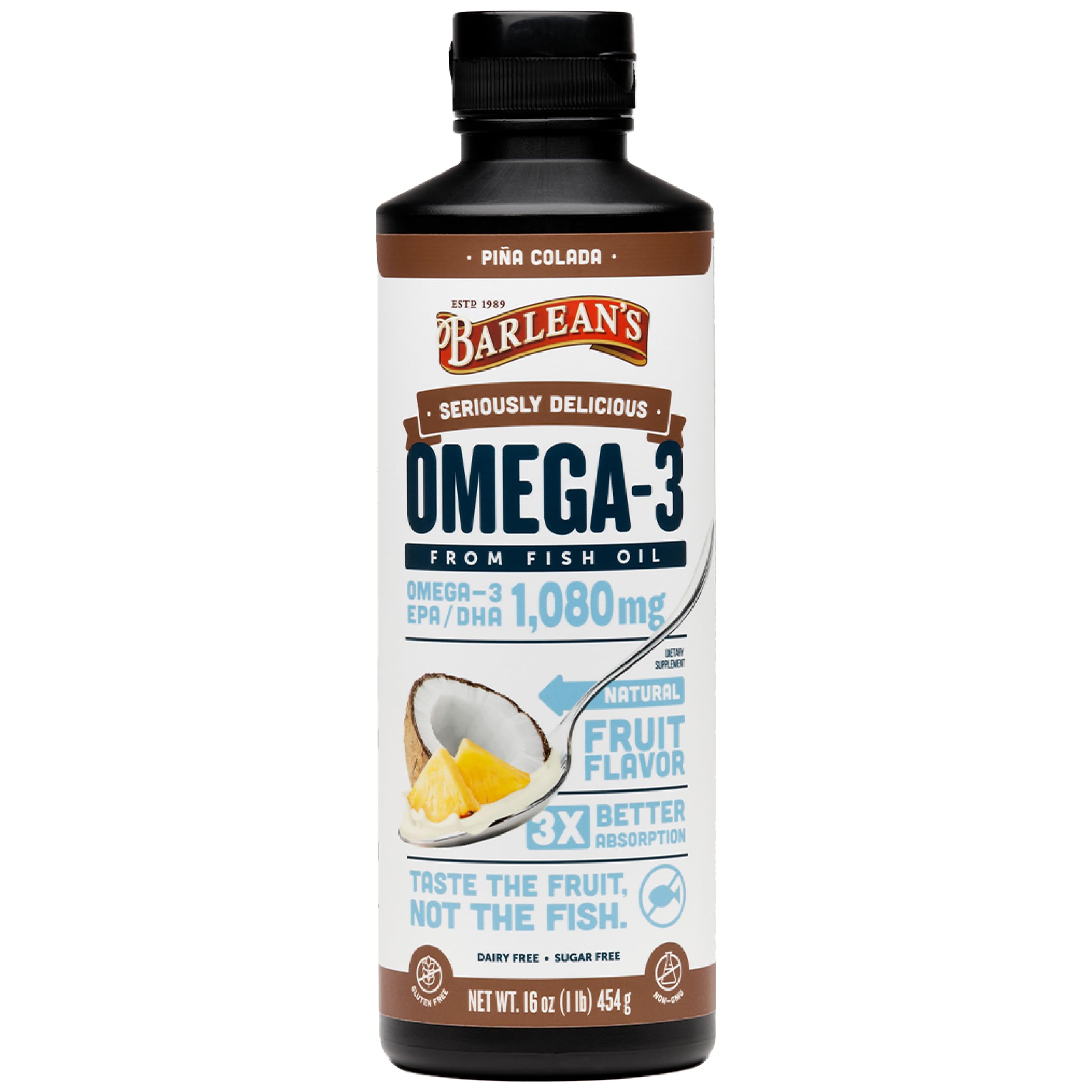 Foto 1 | Complementa El Aceite De Pescado Omega 3 De Barlean Con Vitamina D  500 Ml - Venta Internacional.