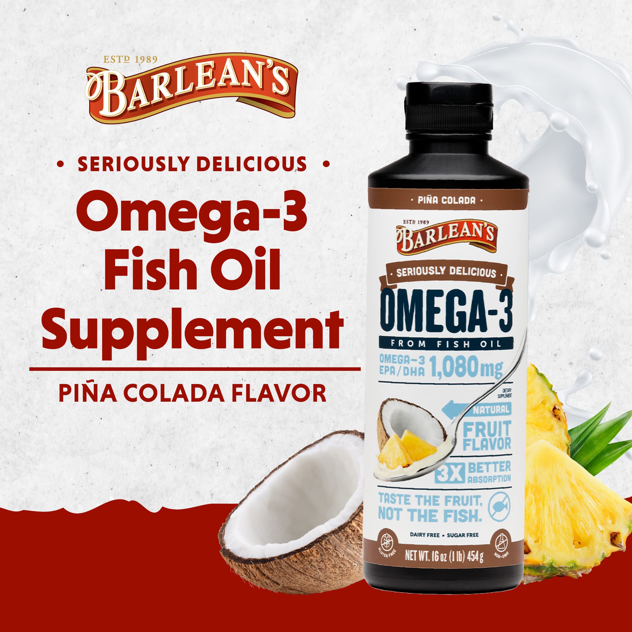 Foto 3 pulgar | Complementa El Aceite De Pescado Omega 3 De Barlean Con Vitamina D  500 Ml - Venta Internacional.