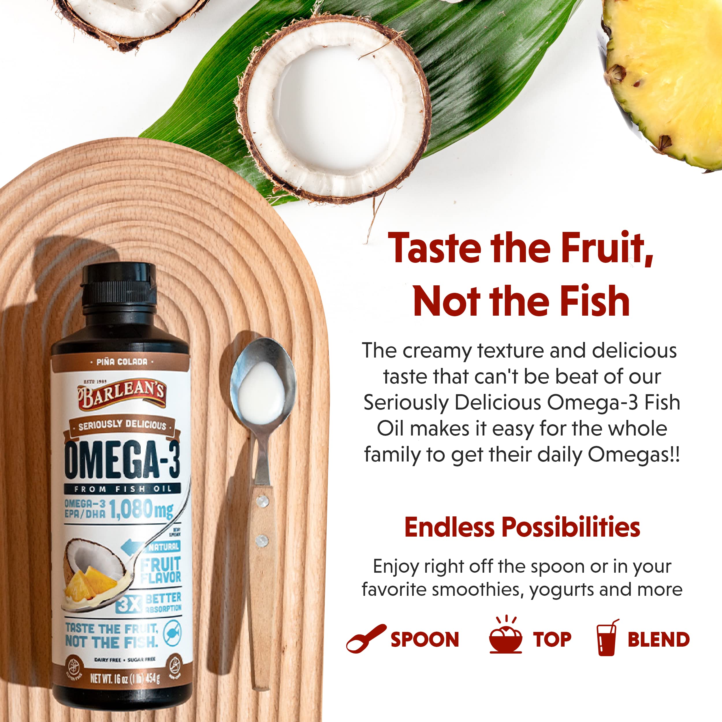 Foto 3 | Complementa El Aceite De Pescado Omega 3 De Barlean Con Vitamina D  500 Ml - Venta Internacional.