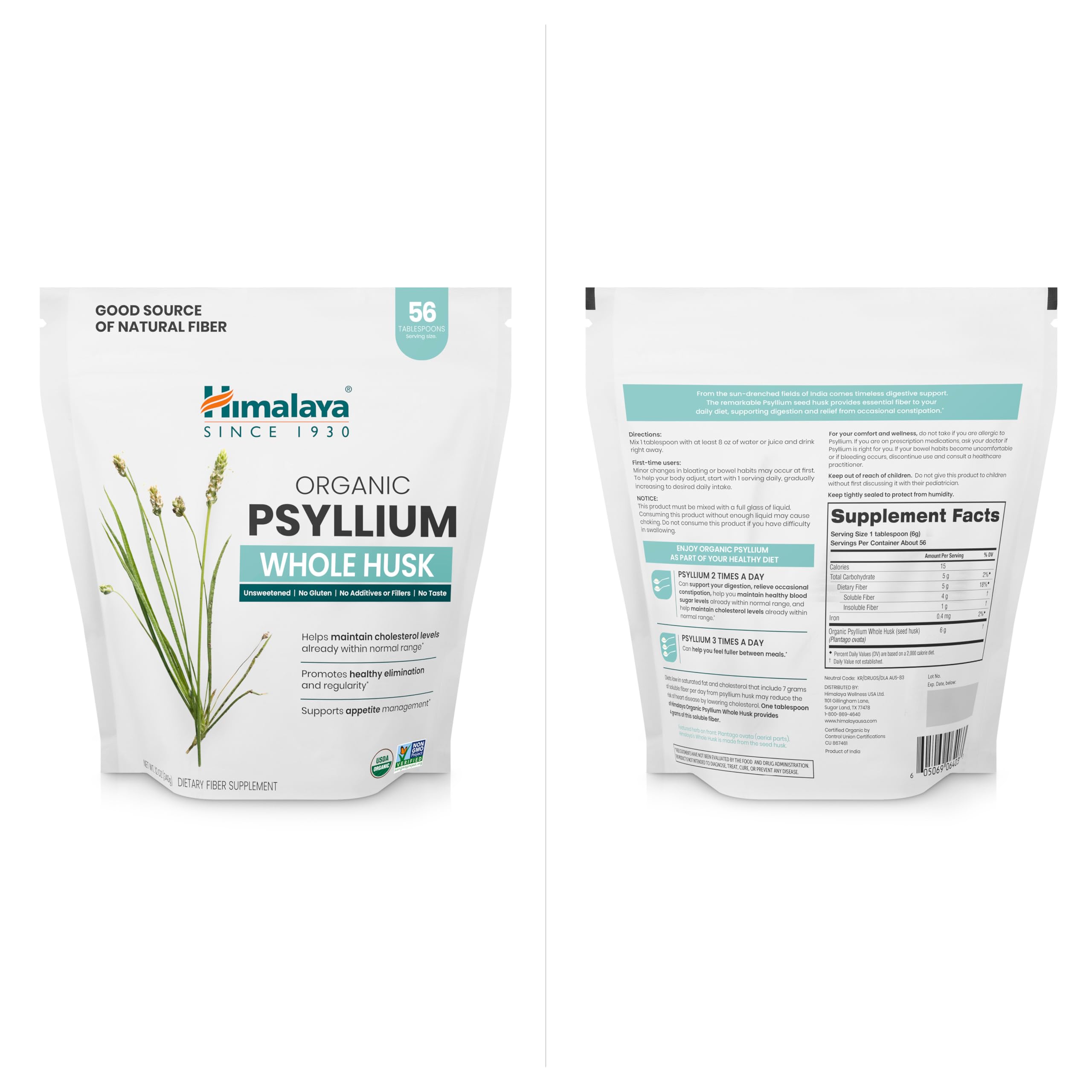 Foto 6 | Suplemento De Fibra De Cáscara Entera De Psyllium Orgánico Del Himalaya 350 Ml - Venta Internacional.