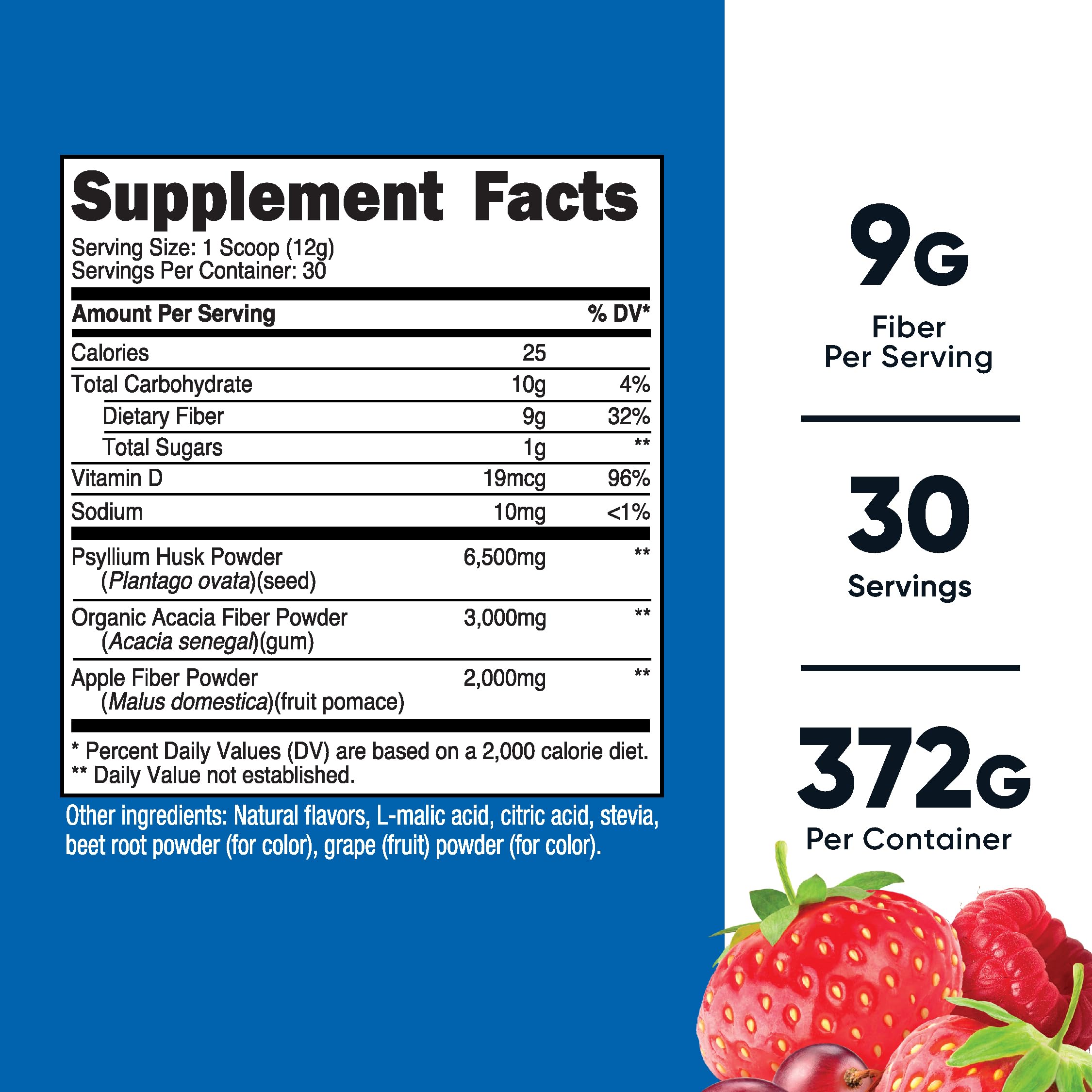 Foto 2 | Fibra Soluble En Polvo Nutricost Con Sabor A Bayas  30 Porciones - Venta Internacional.