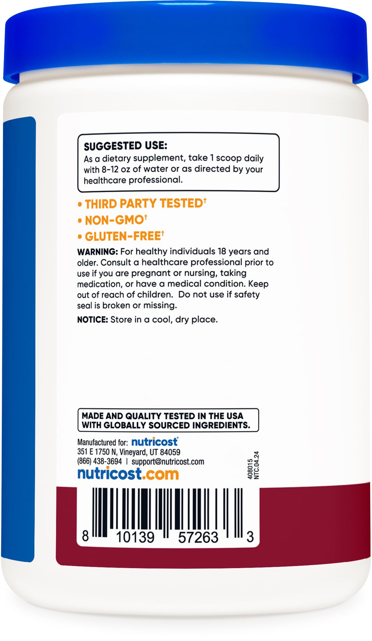 Foto 5 pulgar | Fibra Soluble En Polvo Nutricost Con Sabor A Bayas  30 Porciones - Venta Internacional.