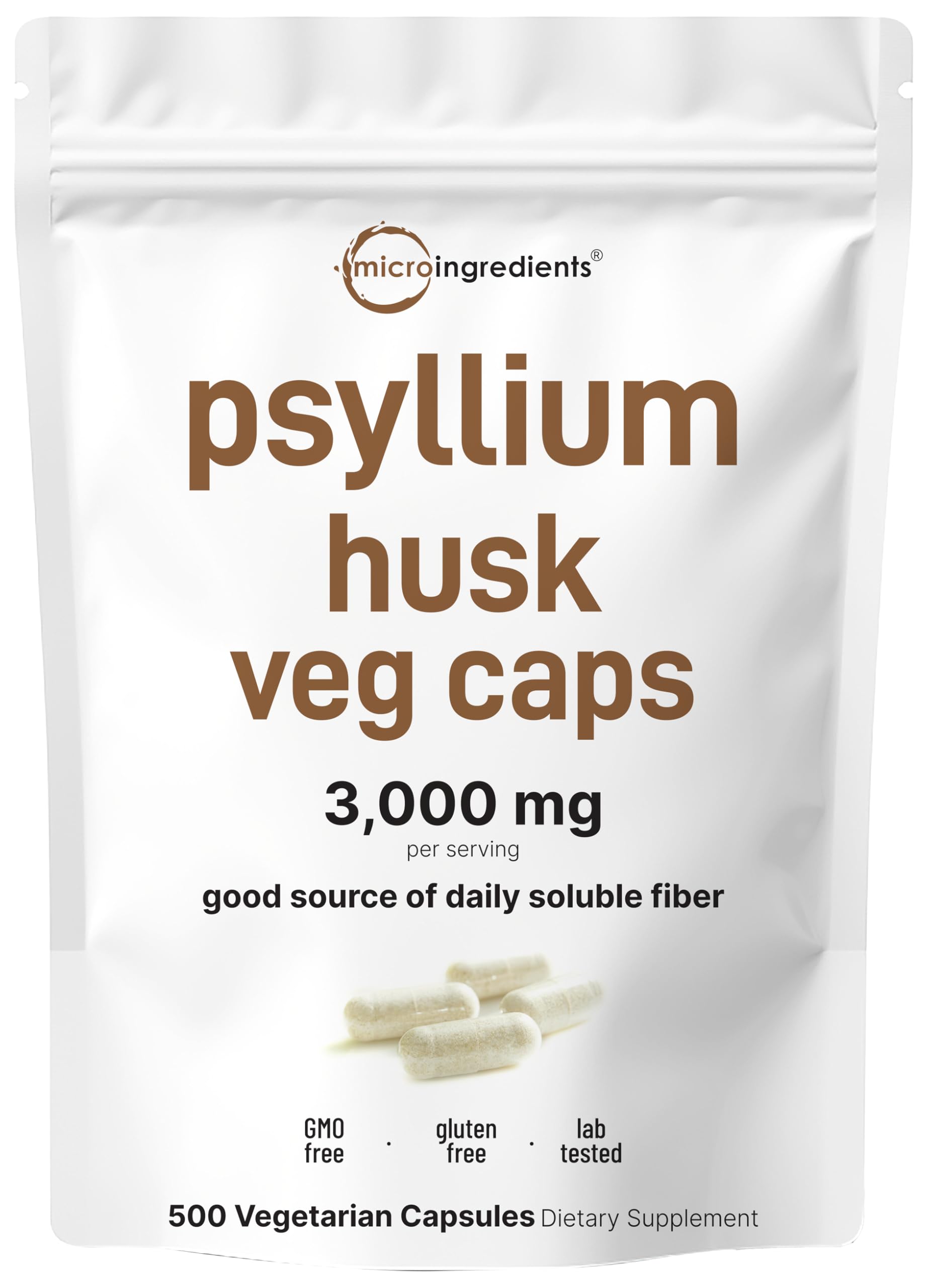 Foto 2 pulgar | Suplemento Con Microingredientes: Cáscara De Psyllium  3000 Mg  500 Cápsulas - Venta Internacional.