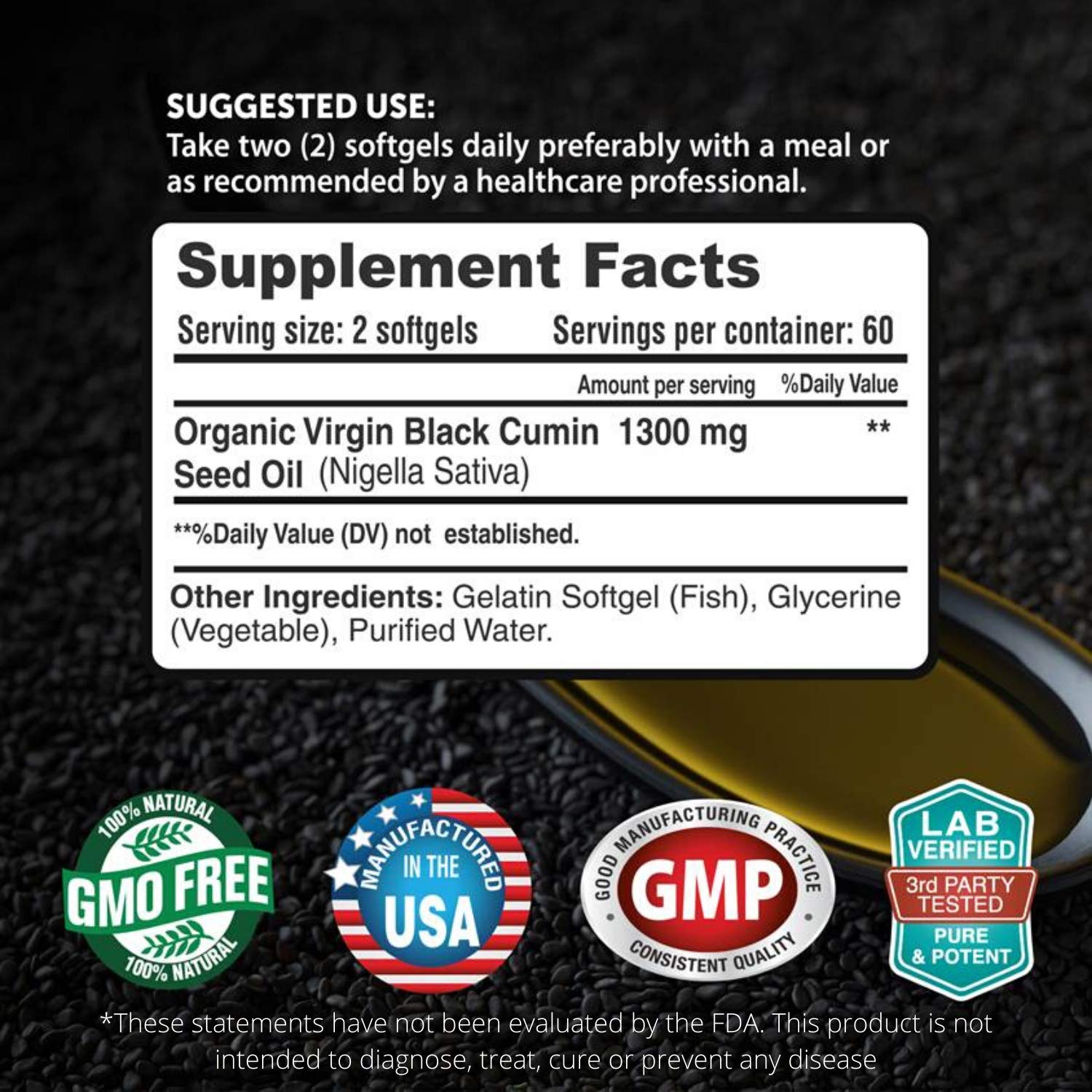 Foto 3 pulgar | Cápsulas De Aceite De Semilla Negra Fresh Healthcare 1300 Mg 120 Cápsulas Blandas - Venta Internacional.