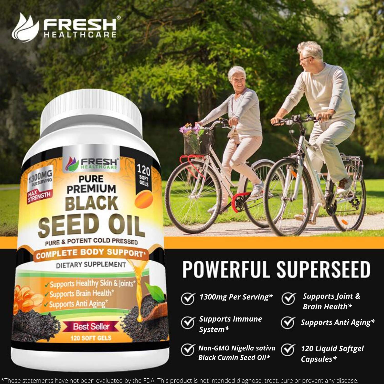 Foto 3 | Cápsulas De Aceite De Semilla Negra Fresh Healthcare 1300 Mg 120 Cápsulas Blandas - Venta Internacional.