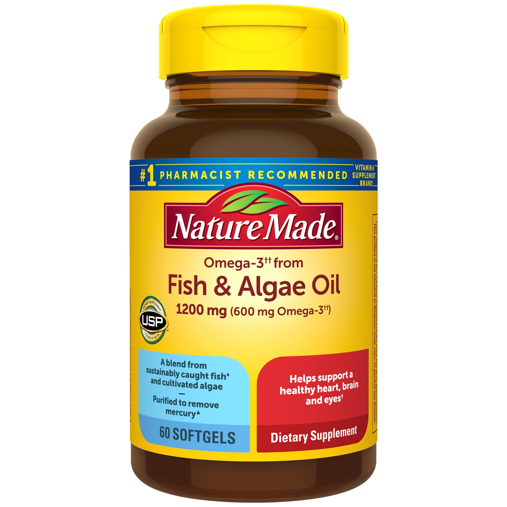 Foto 2 pulgar | Suplementos De Aceite De Pescado Y Aceite De Algas Omega 3 De Nature Made  1200 Mg - Venta Internacional.