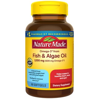 Foto 1 | Suplementos De Aceite De Pescado Y Aceite De Algas Omega 3 De Nature Made 1200 Mg - Venta Internacional.