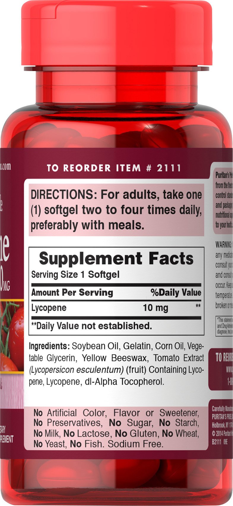 Foto 4 pulgar | Suplemento De Licopeno Premium Puritan's Pride  10 Mg  100 Cápsulas Blandas - Venta Internacional.