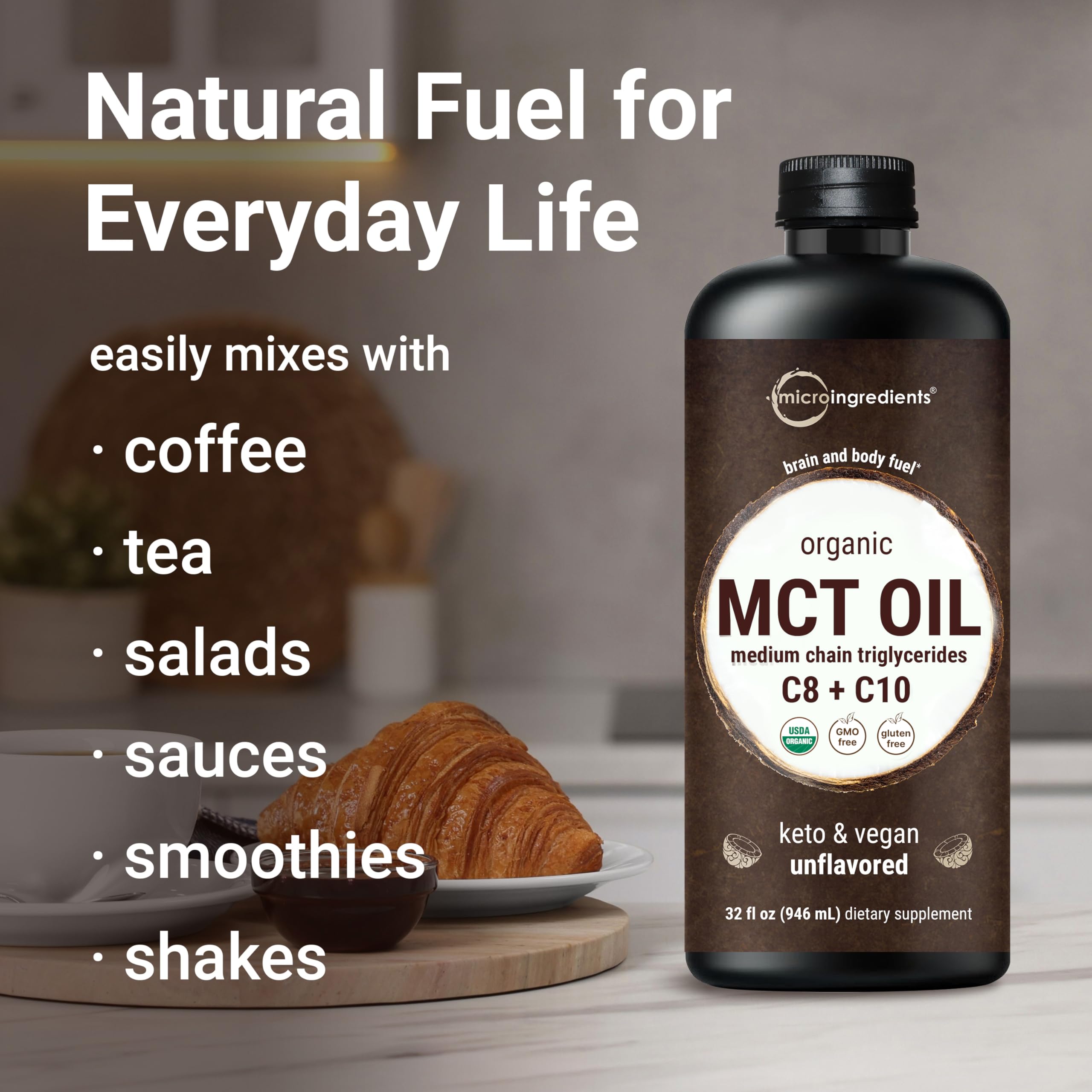 Foto 5 | Aceite Mct Micro Ingredients  Orgánico  946 Ml  100% Coco Virgen - Venta Internacional.