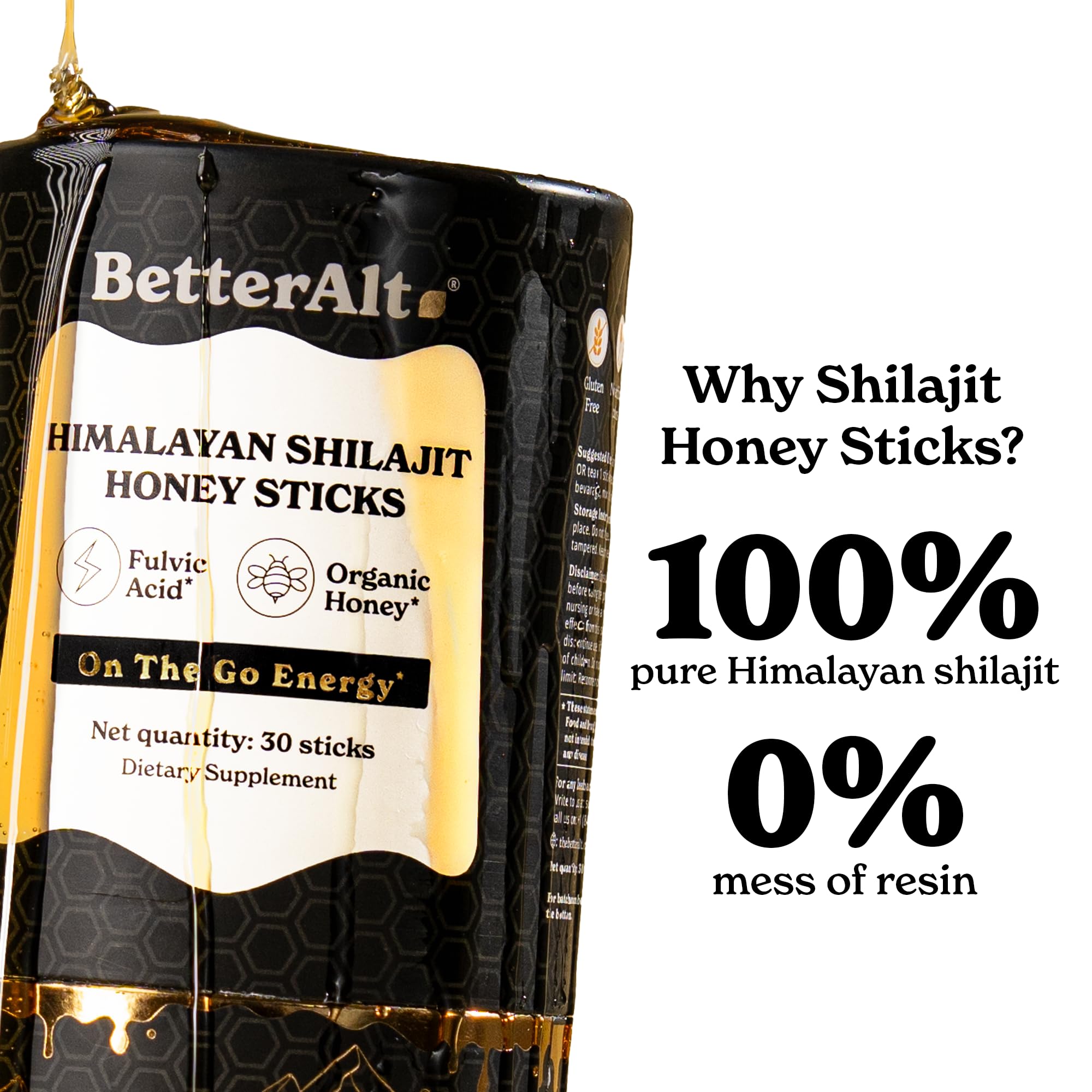 Foto 3 pulgar | Shilajit Sticks Better Alt Pure Himalayan Con Miel Y Azafrán - Venta Internacional.