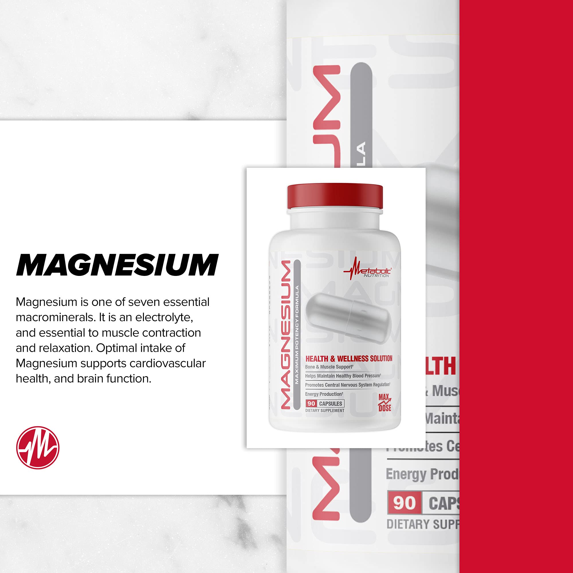 Foto 5 pulgar | Suplemento Metabolic Nutrition Magnesio 650 Mg 90 Cápsulas - Venta Internacional.