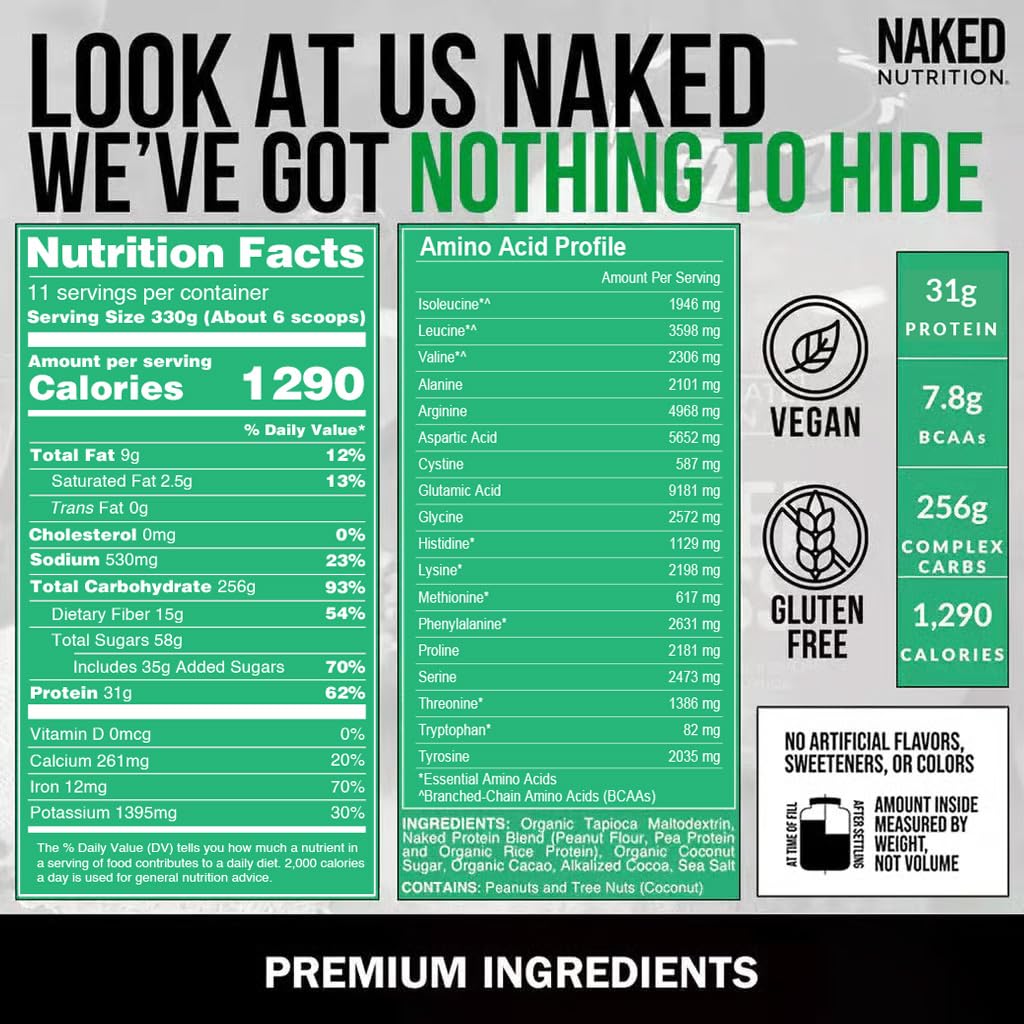 Foto 6 pulgar | Proteína En Polvo Naked Vegan Mass Para Ganar Peso  3 63 Kg - Venta Internacional.