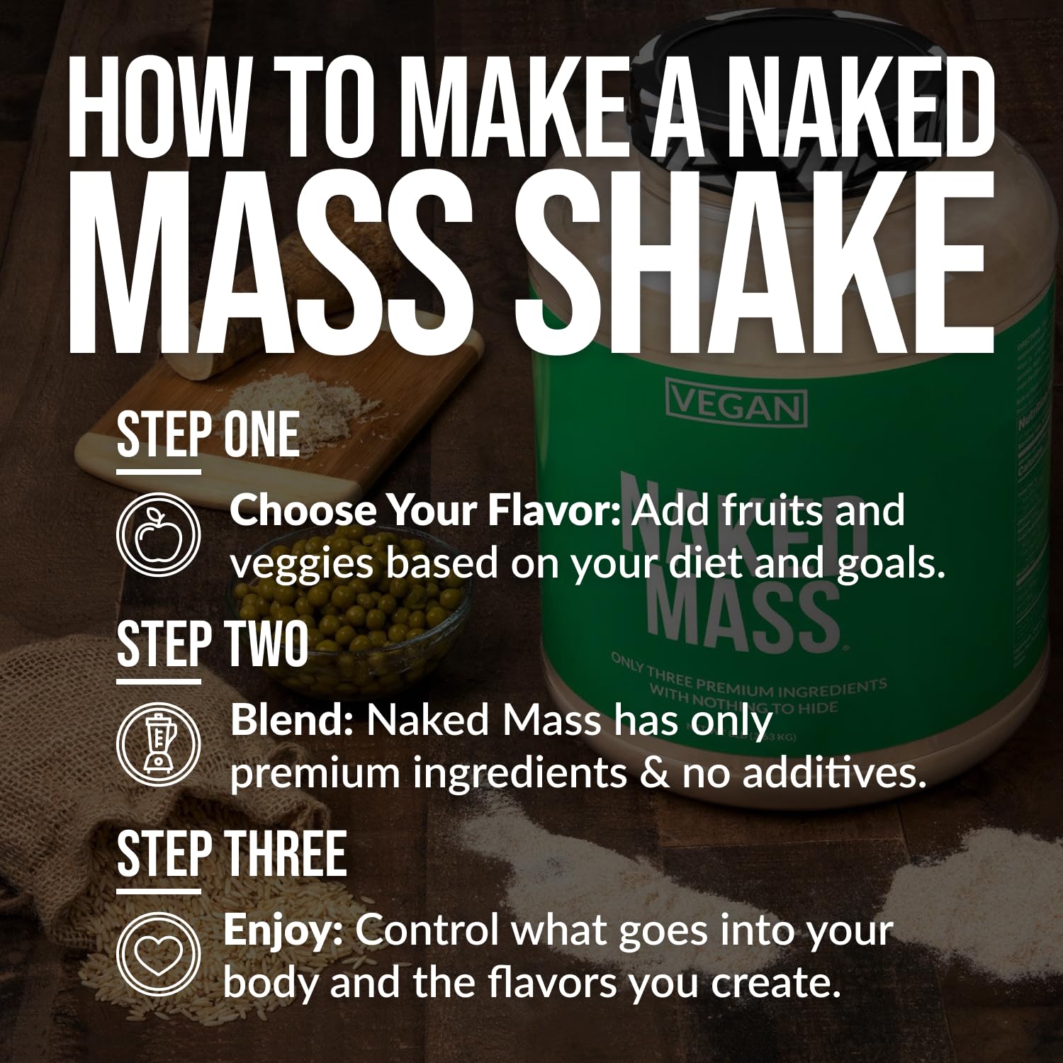 Foto 7 pulgar | Proteína En Polvo Naked Vegan Mass Para Ganar Peso  3 63 Kg - Venta Internacional.