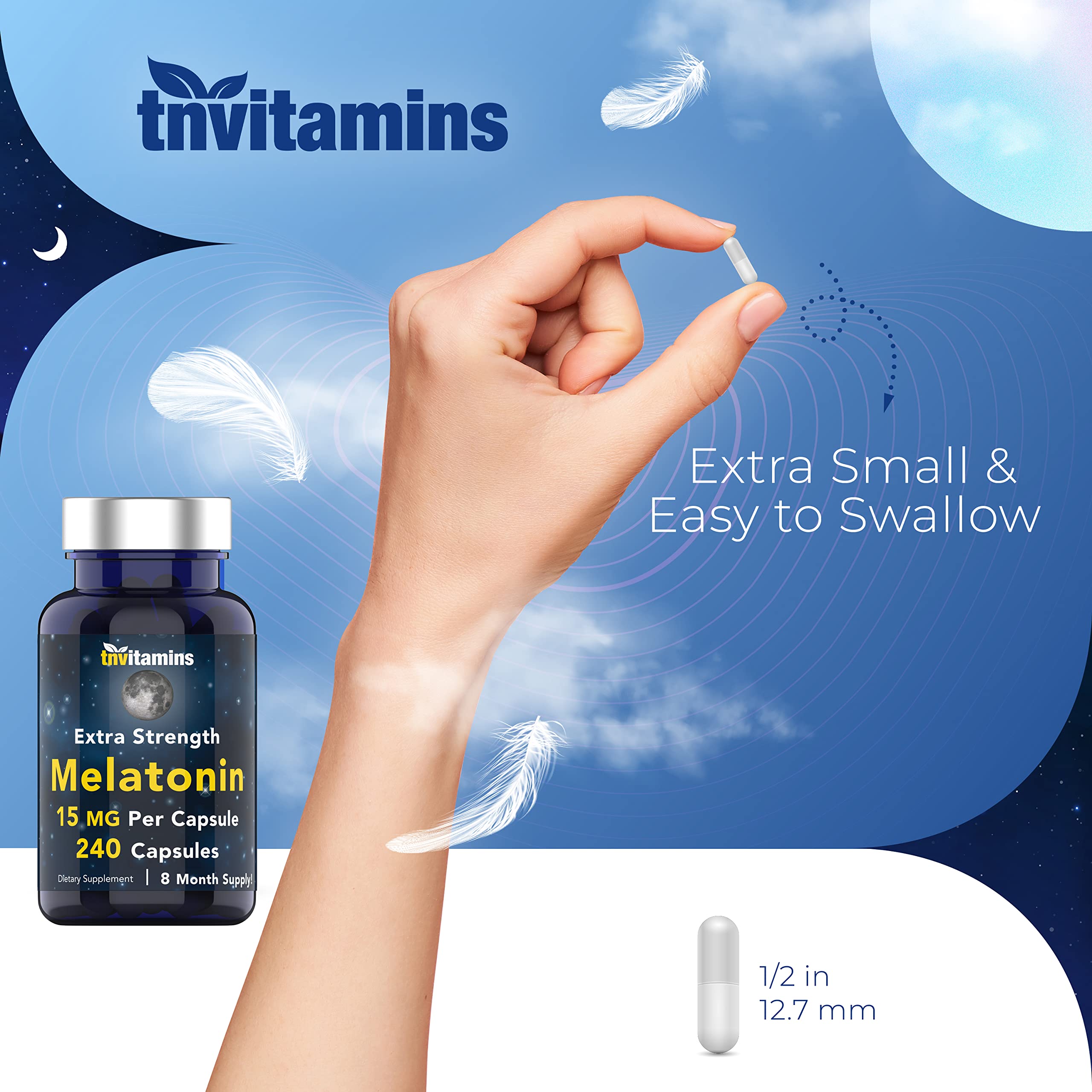 Foto 6 pulgar | Pastillas Para Dormir  Vitaminas  Melatonina  15 Mg  240 Cápsulas - Venta Internacional.