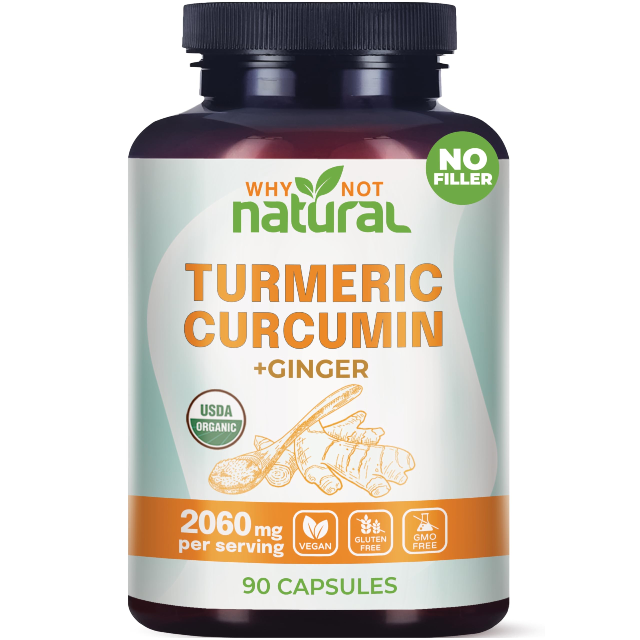 Foto 2 pulgar | Complemente  Por Qué No  Curcumina De Cúrcuma Orgánica Natural Con Jengibre - Venta Internacional.