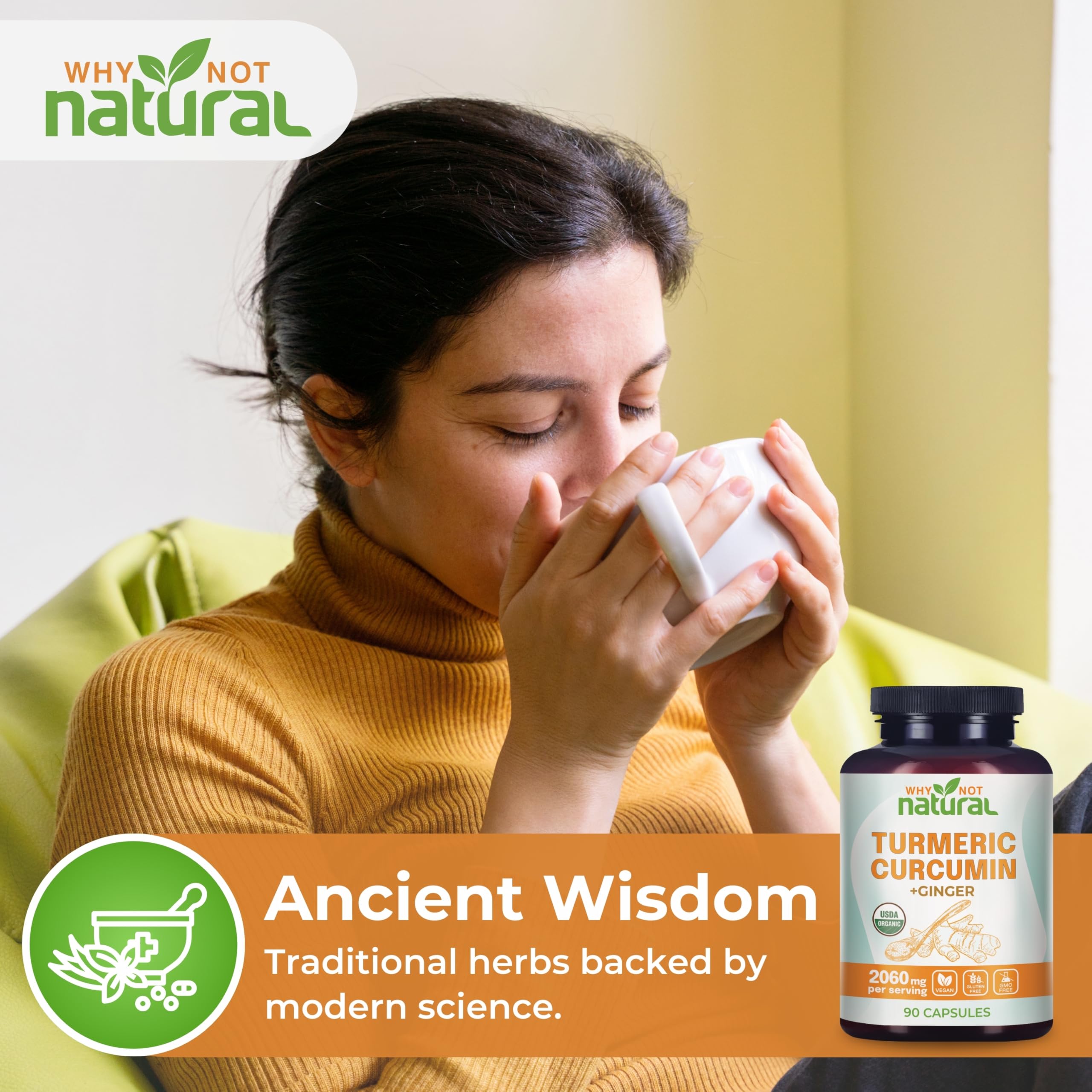 Foto 8 pulgar | Complemente  Por Qué No  Curcumina De Cúrcuma Orgánica Natural Con Jengibre - Venta Internacional.