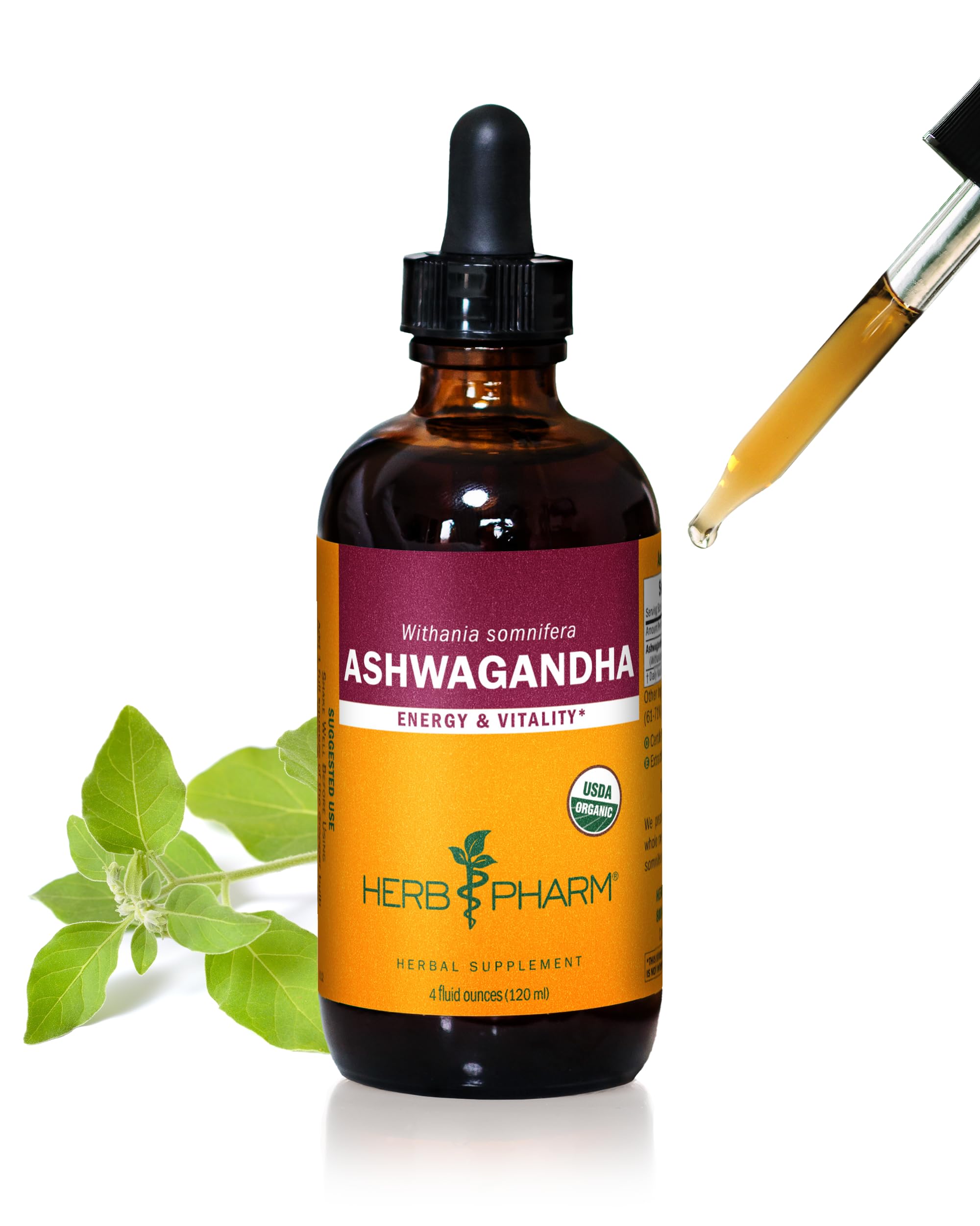 Foto 2 pulgar | Suplemento Orgánico De Extracto De Ashwagandha De Herb Pharm  120 Ml - Venta Internacional.