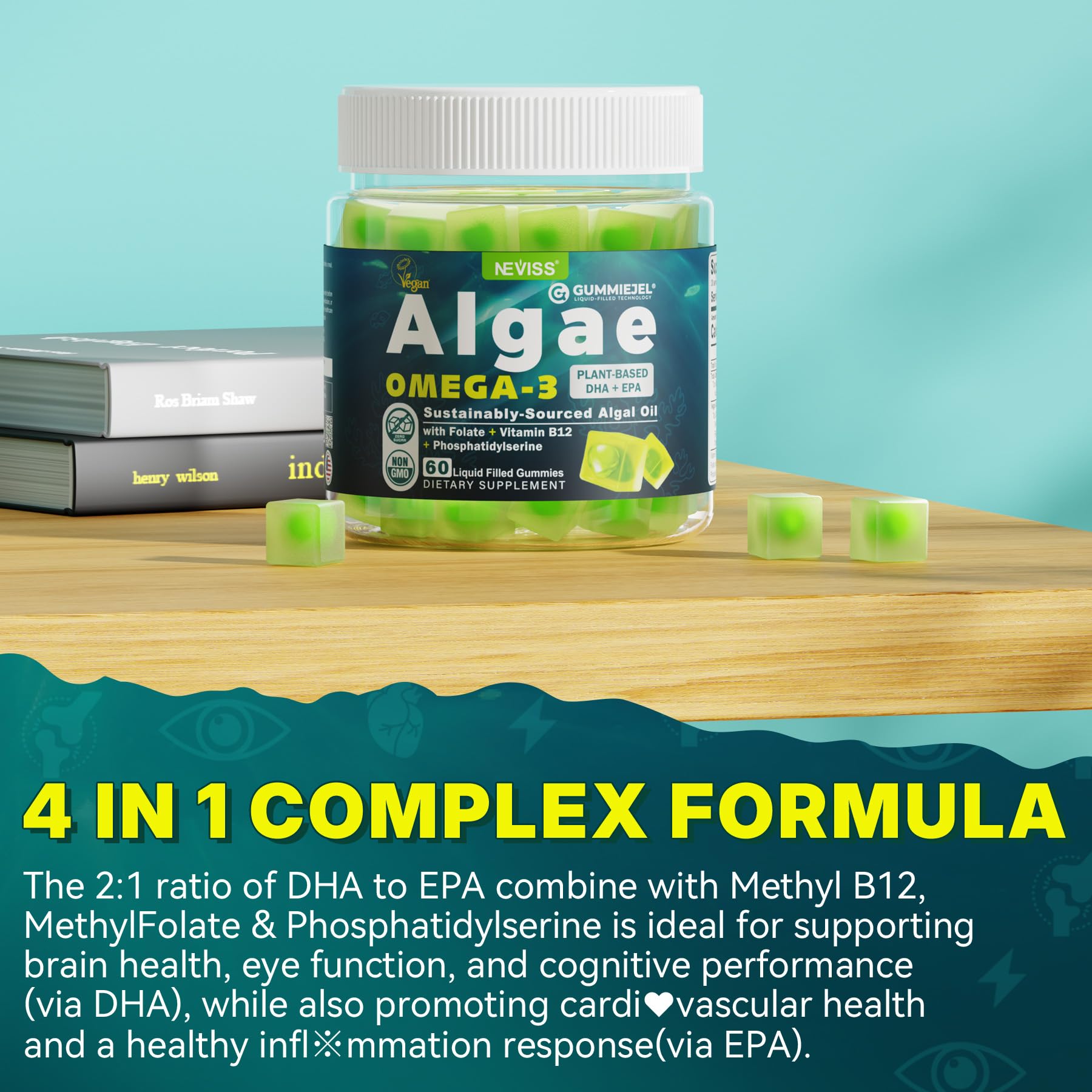 Foto 7 pulgar | Suplemento De Aceite De Algas Omega-3 Vegano Neviss 60 Cápsulas - Venta Internacional.