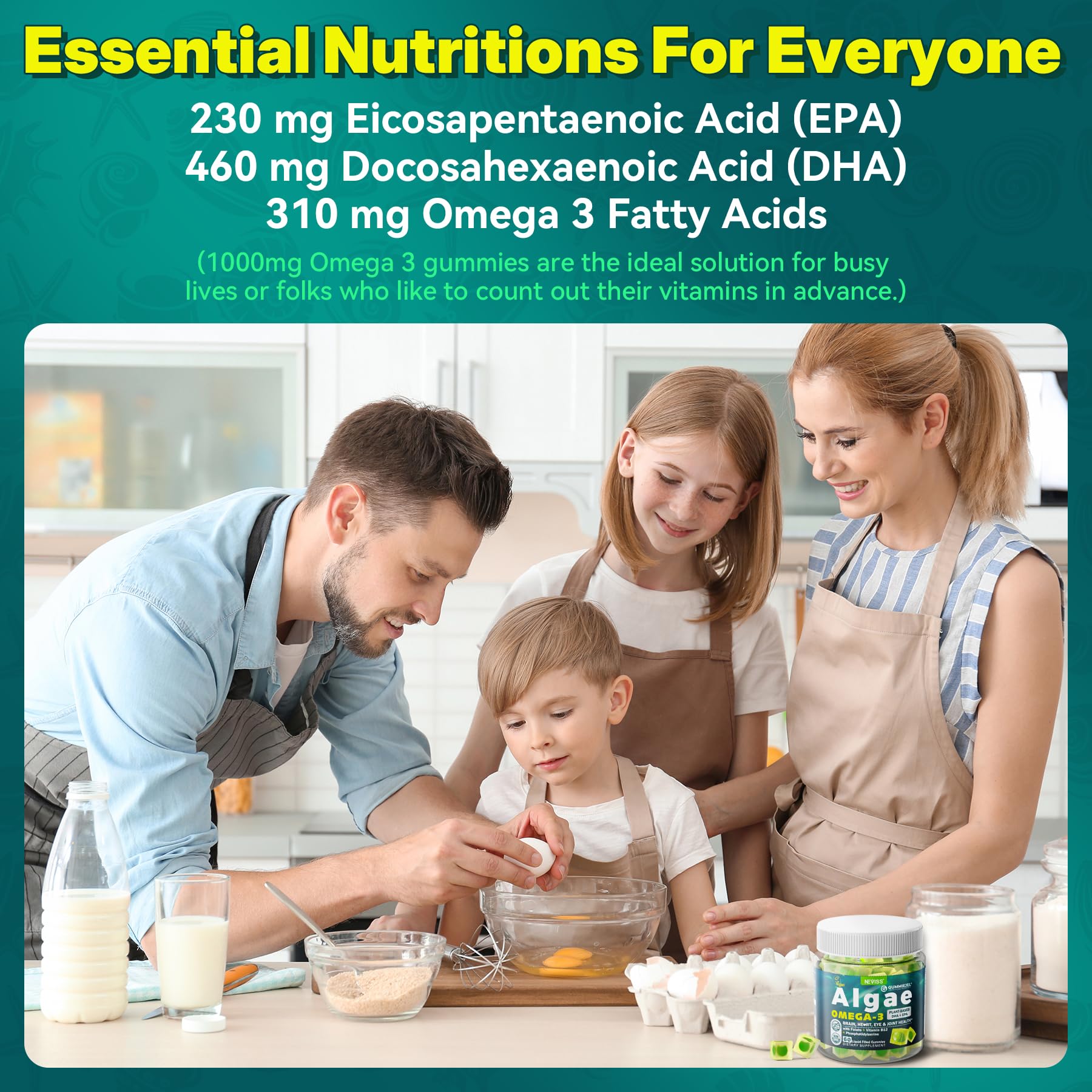 Foto 7 | Suplemento De Aceite De Algas Omega-3 Vegano Neviss 60 Cápsulas - Venta Internacional.