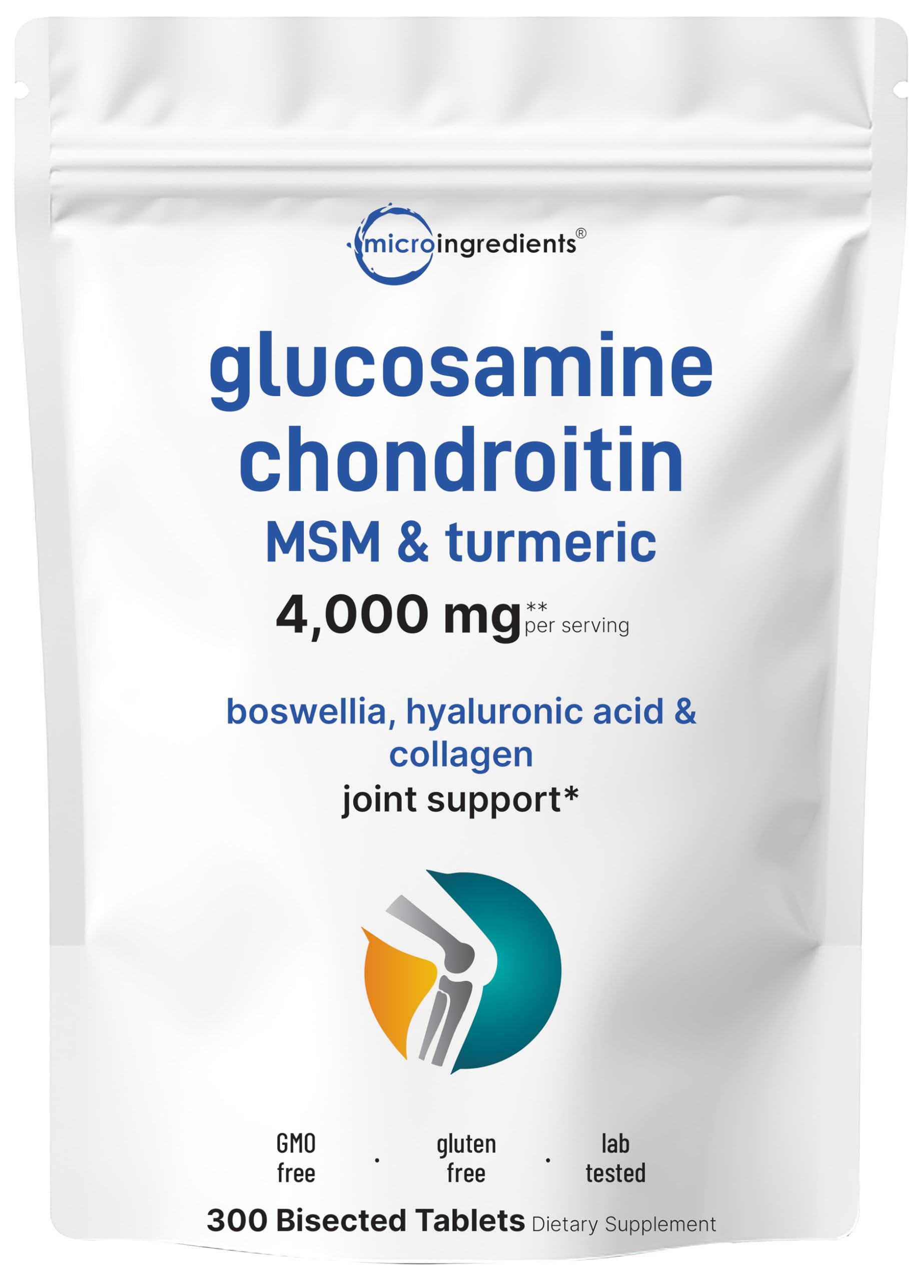Foto 1 | Suplemento: Microingredientes: Glucosamina  Condroitina  Msm Y Cúrcuma  4000 Mg  300 Comprimidos - Venta Internacional.