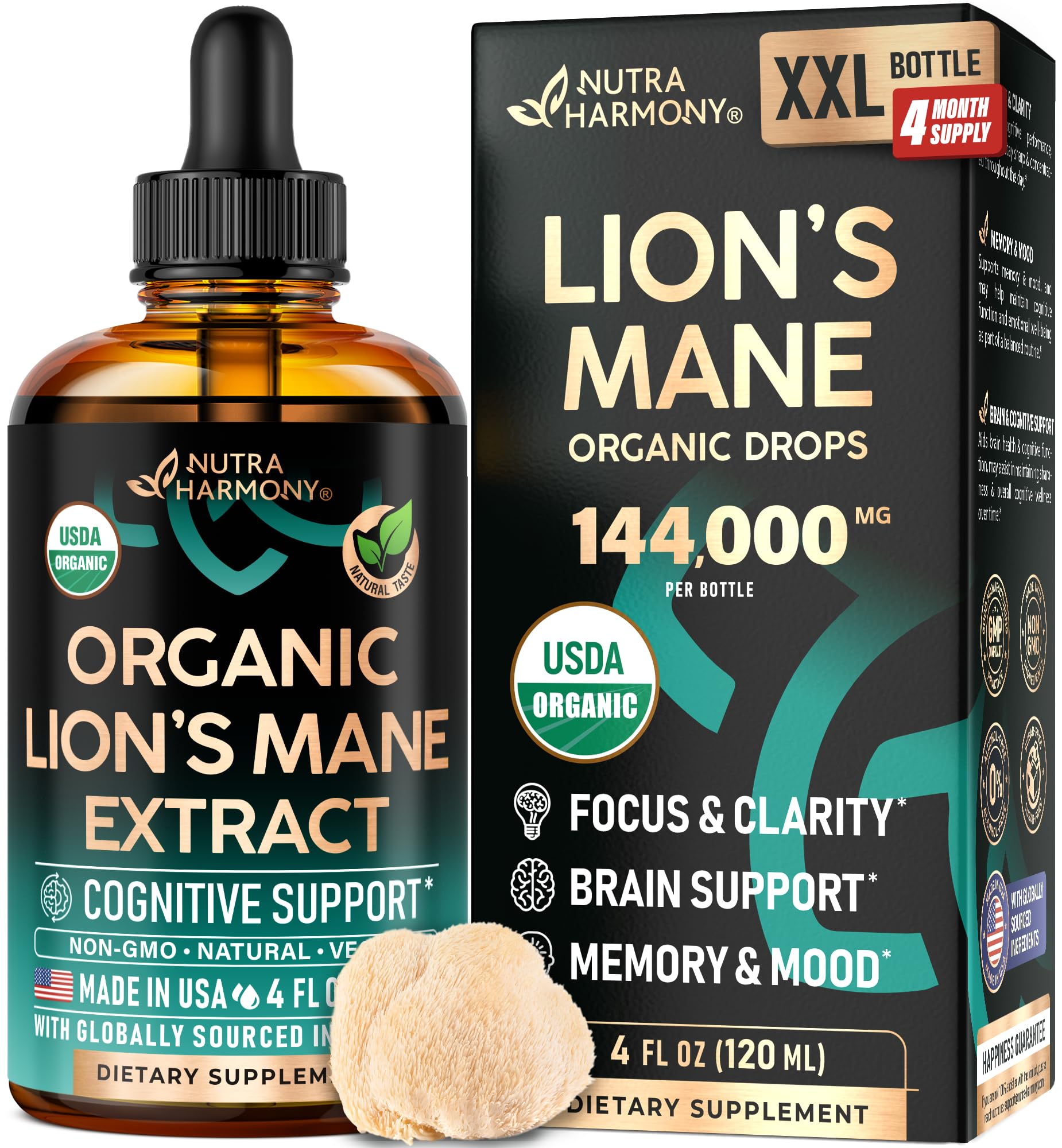 Foto 2 pulgar | Suplemento Nutraharmony Lions Mane Lions Lion Lion Lions Liquid 120 Ml 72 000 Mg - Venta Internacional.