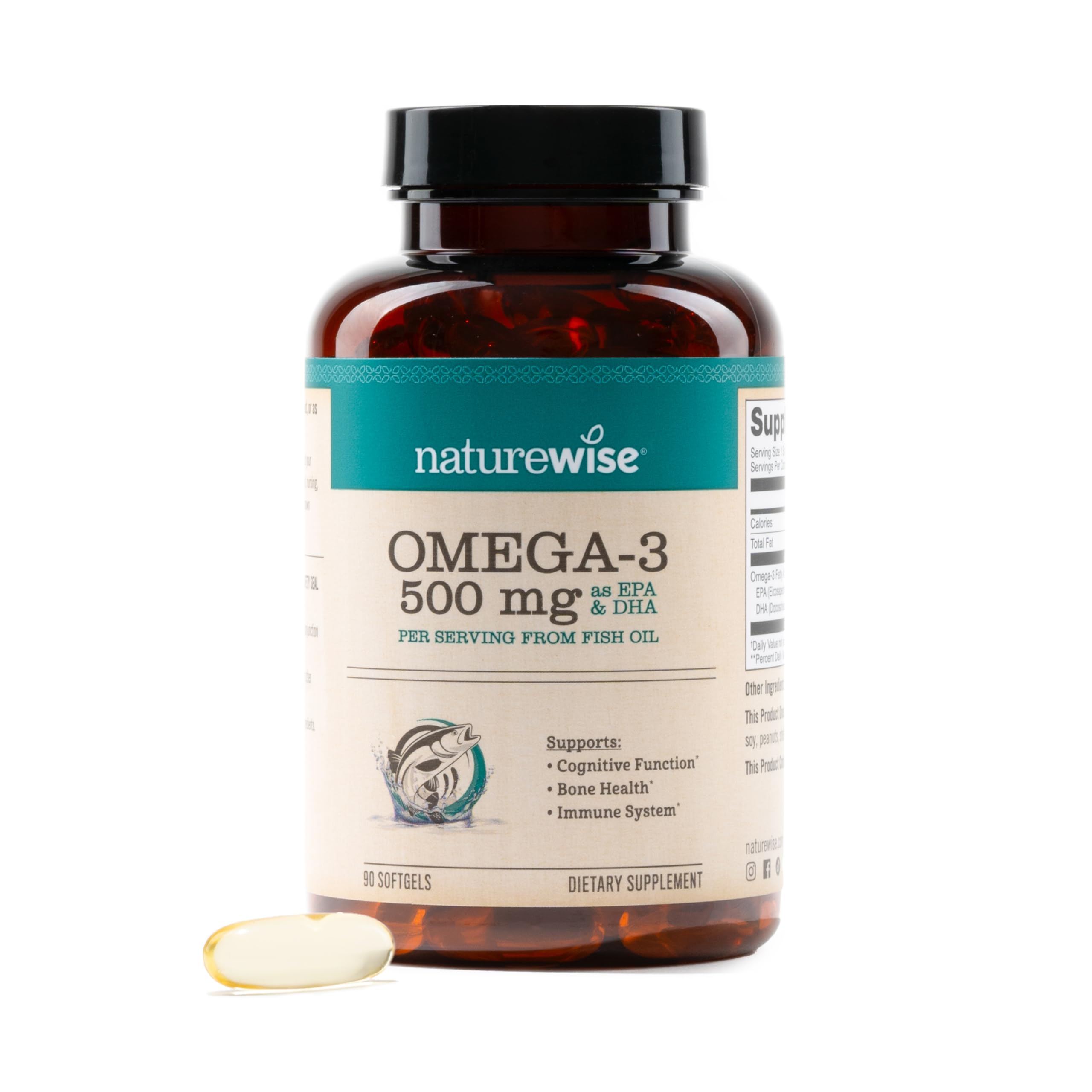 Foto 2 pulgar | Aceite De Pescado Naturewise Omega 3 500 Mg De Epa Y Dha 90 Cápsulas Blandas - Venta Internacional.