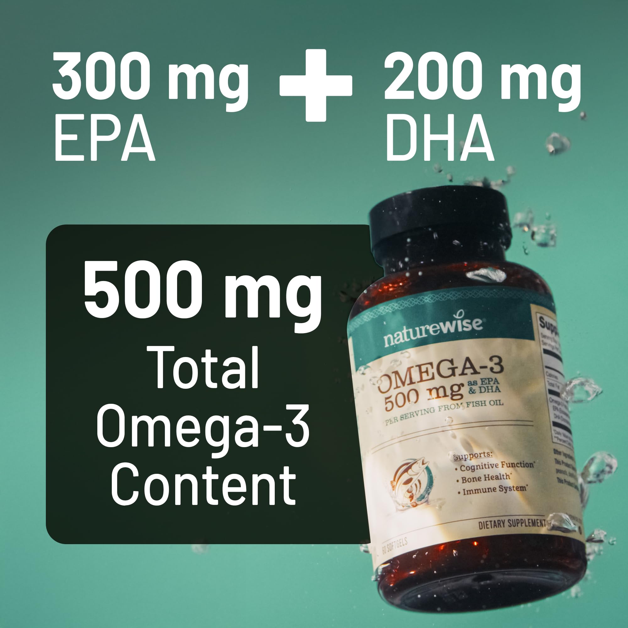 Foto 4 pulgar | Aceite De Pescado Naturewise Omega 3 500 Mg De Epa Y Dha 90 Cápsulas Blandas - Venta Internacional.