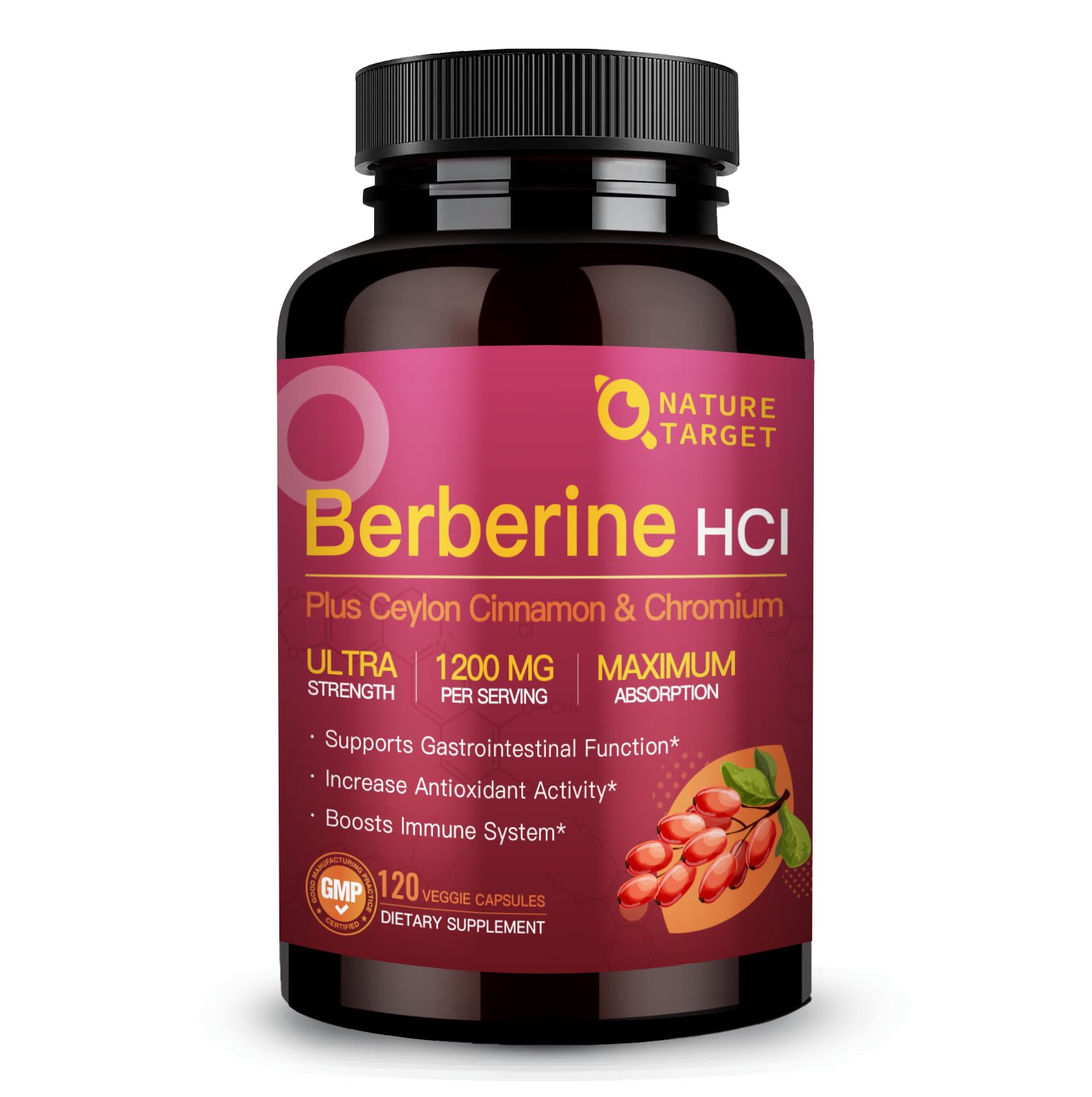 Foto 1 | Suplemento Nature Target Berberine Hcl 1200 Mg Con Canela De Ceilán - Venta Internacional.