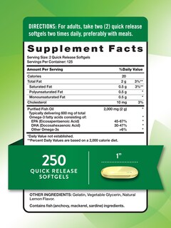 Foto 2 | Complementa 2000 Mg De Aceite De Pescado Nature's Truth Con 600 Mg De Omega 3 - Venta Internacional.