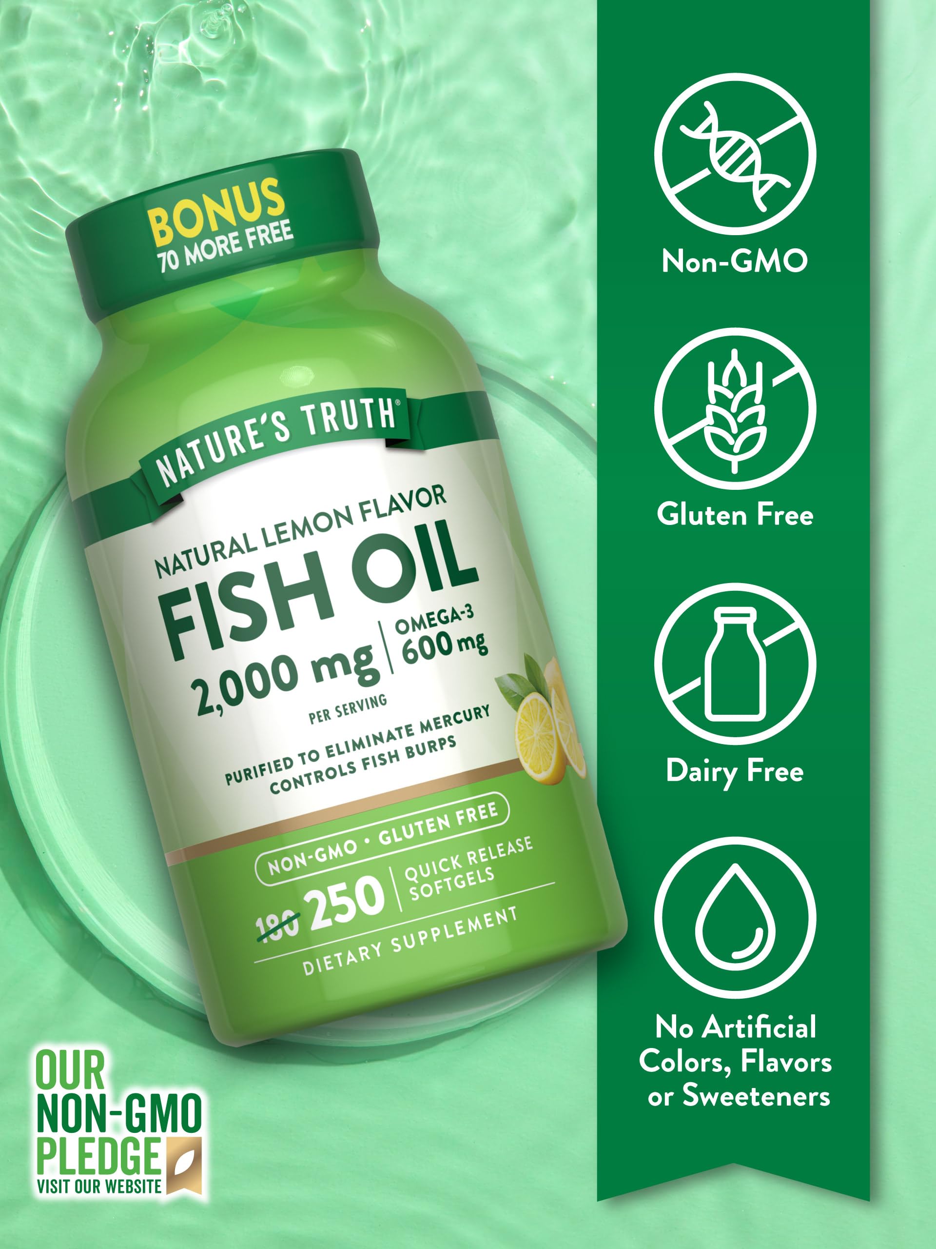 Foto 4 pulgar | Complementa 2000 Mg De Aceite De Pescado Nature's Truth Con 600 Mg De Omega 3 - Venta Internacional.