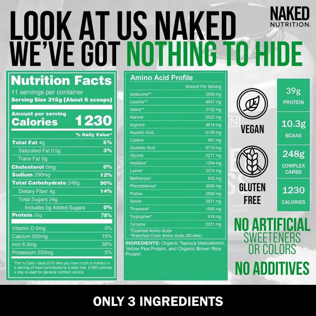 Foto 6 pulgar | Proteína En Polvo Naked Vegan Mass Para Ganar Peso  3 63 Kg - Venta Internacional.