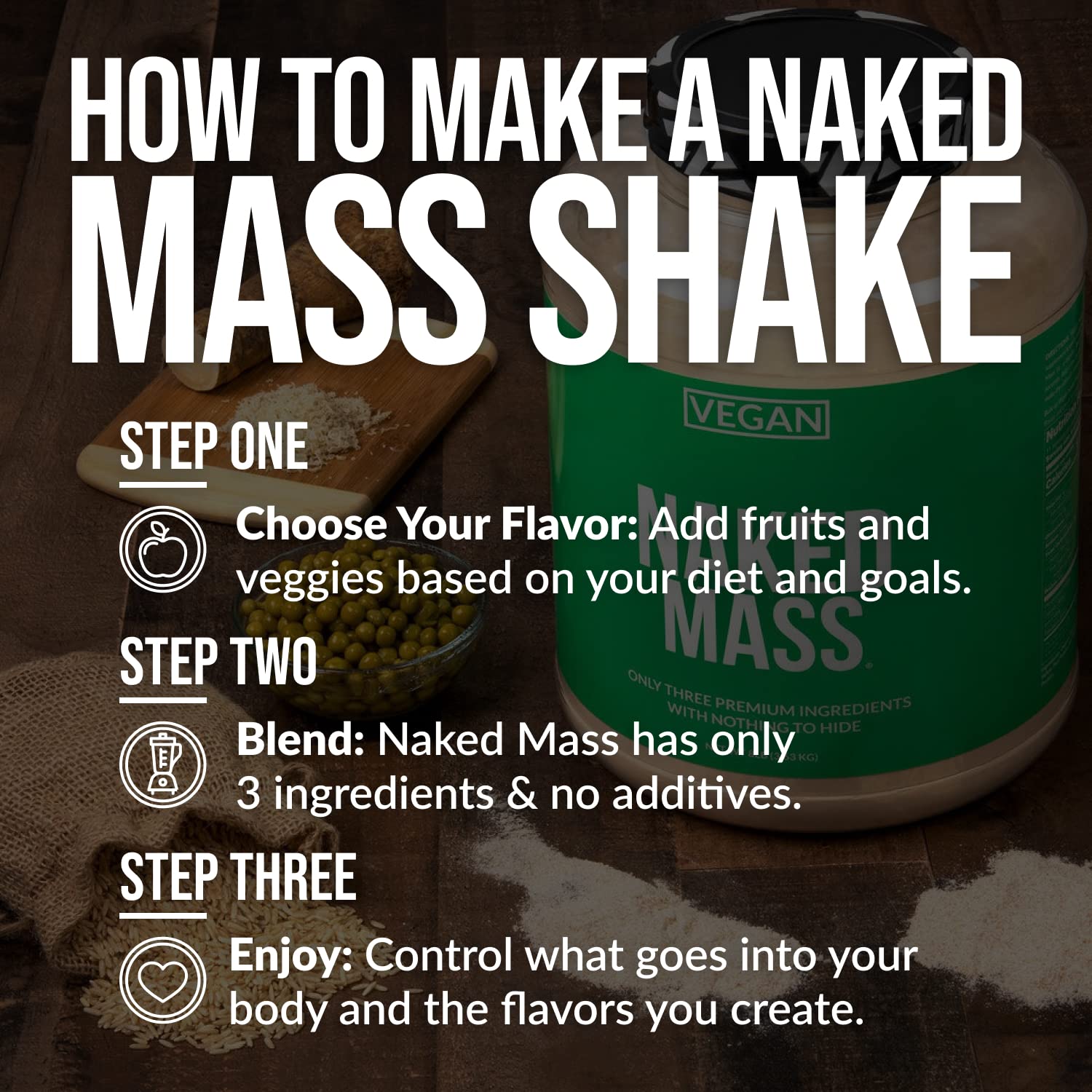 Foto 8 pulgar | Proteína En Polvo Naked Vegan Mass Para Ganar Peso  3 63 Kg - Venta Internacional.