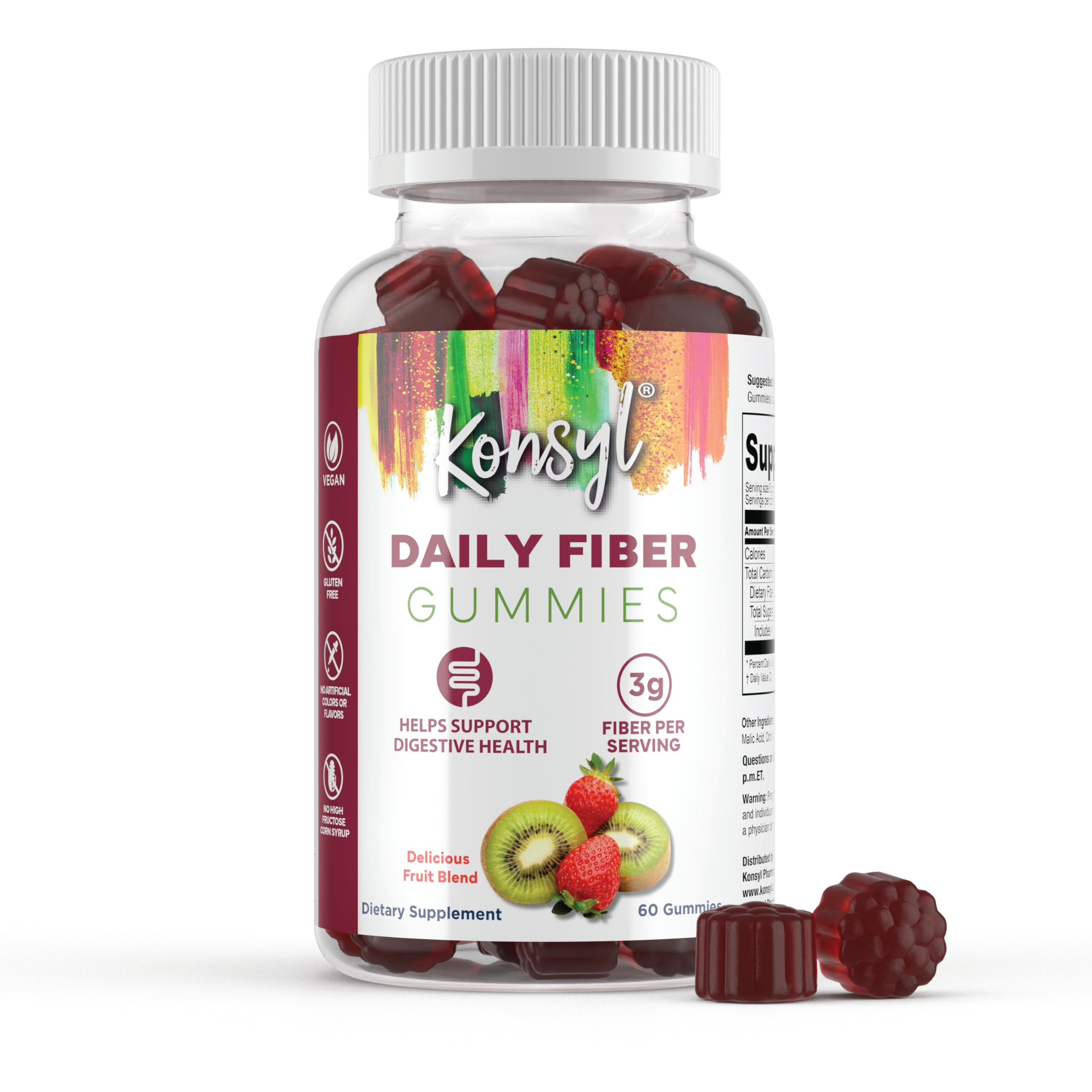 Foto 7 pulgar | Prebiótico Fiber Gummies Konsyl Daily De 3 G (60 Unidades)  Fresa Y Kiwi - Venta Internacional.
