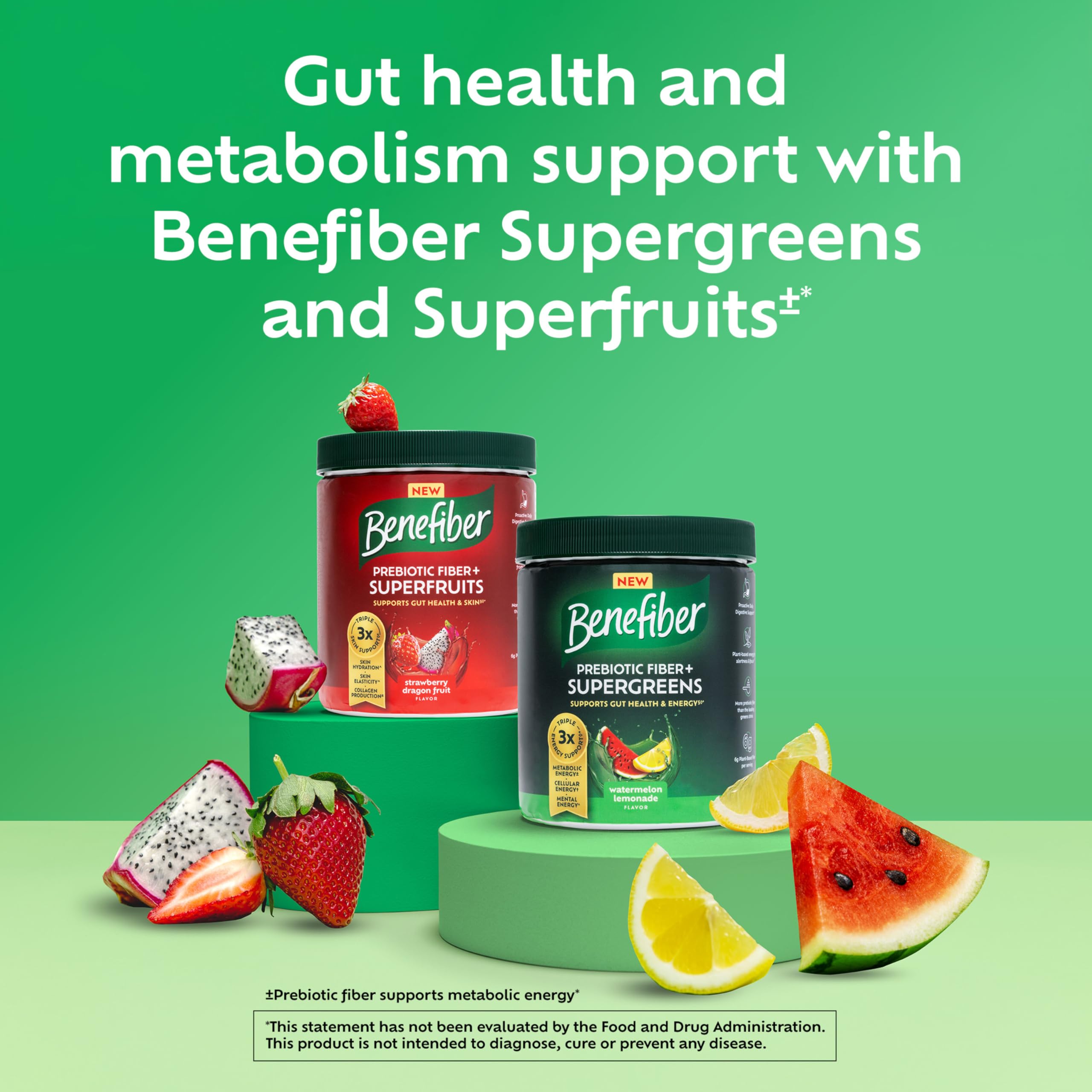 Foto 2 | Suplemento Benefiber Prebiotic Fiber + Supergreens 250 G - Venta Internacional.