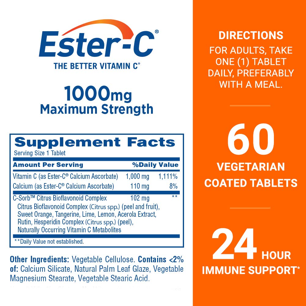 Foto 3 pulgar | Suplemento Ester-c De Vitamina C  1000 Mg  60 Comprimidos Recubiertos - Venta Internacional.