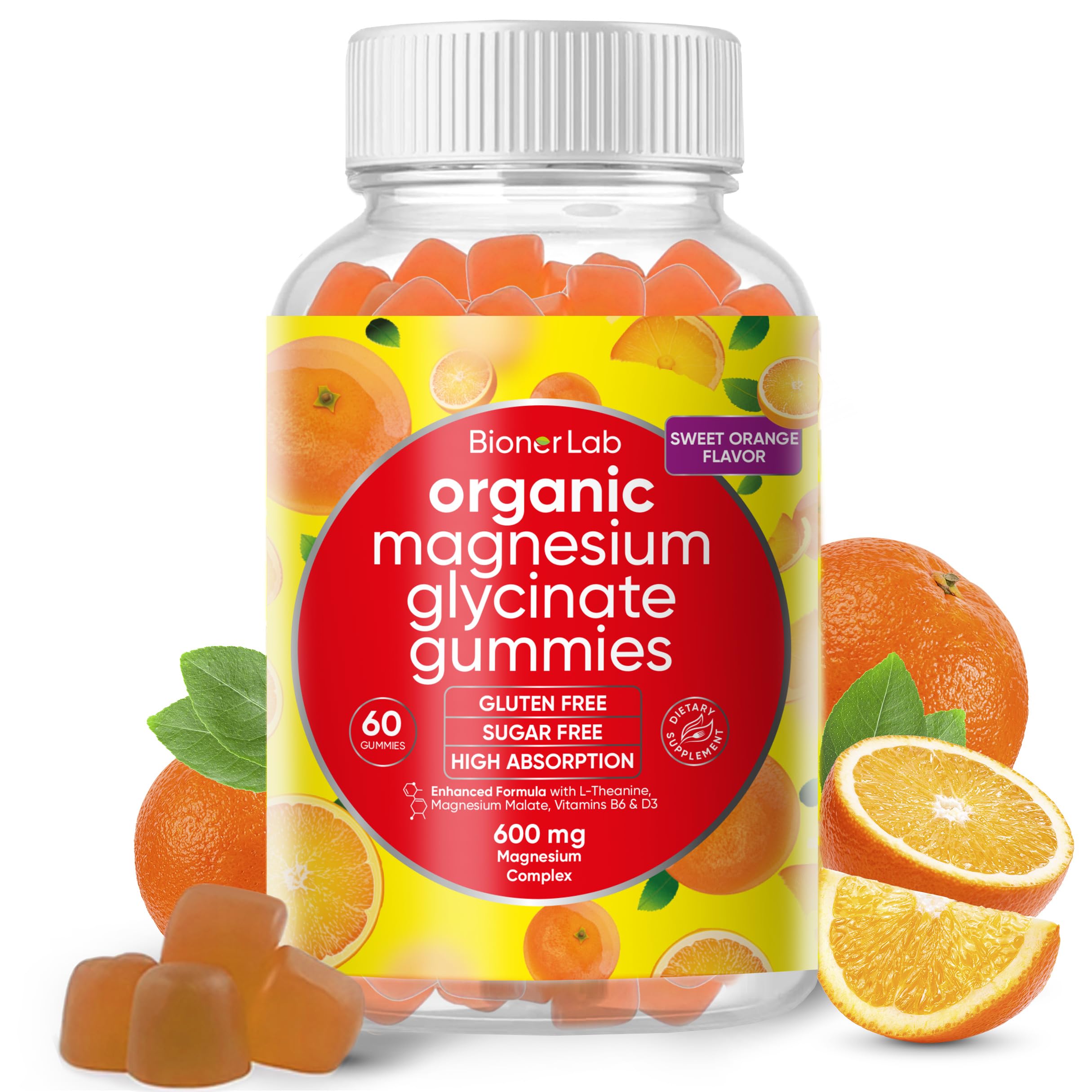 Foto 2 pulgar | Gomitas Masticables Con Glicinato De Magnesio Bionerlab 600 Mg Veganas - Venta Internacional.
